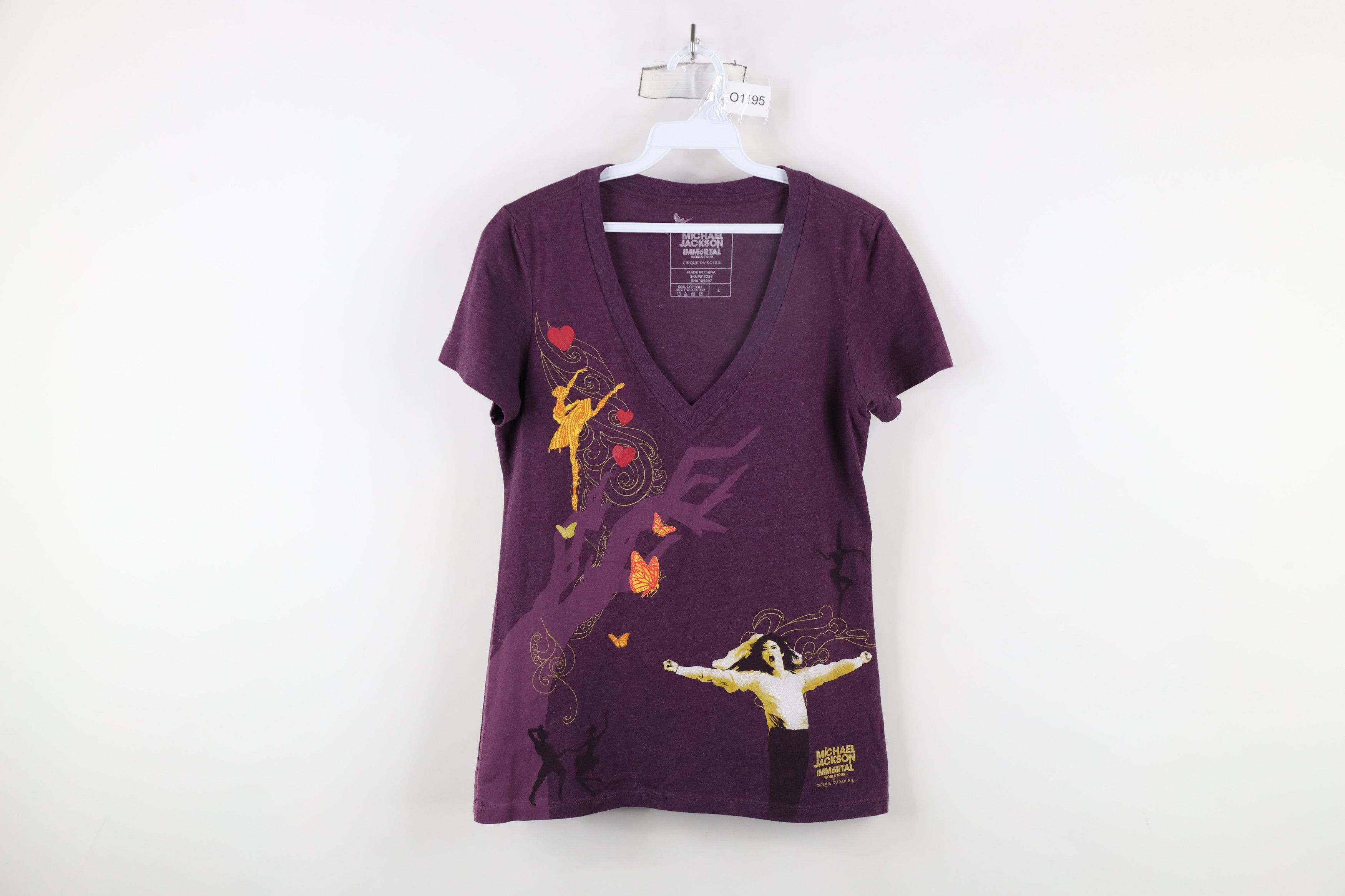 Vintage Cirque Du Soleil Michael Jackson Immortal V-Neck T-Shirt Size L / US 10 / IT 46 - 1 Thumbnail