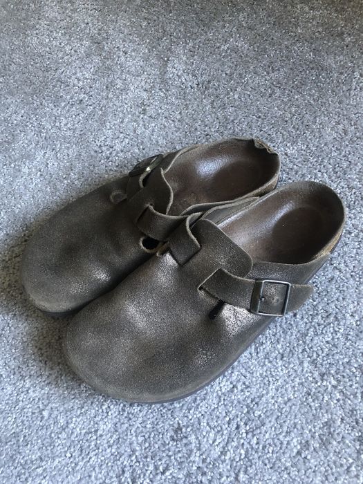 Boston Vintage Black Leather Clogs