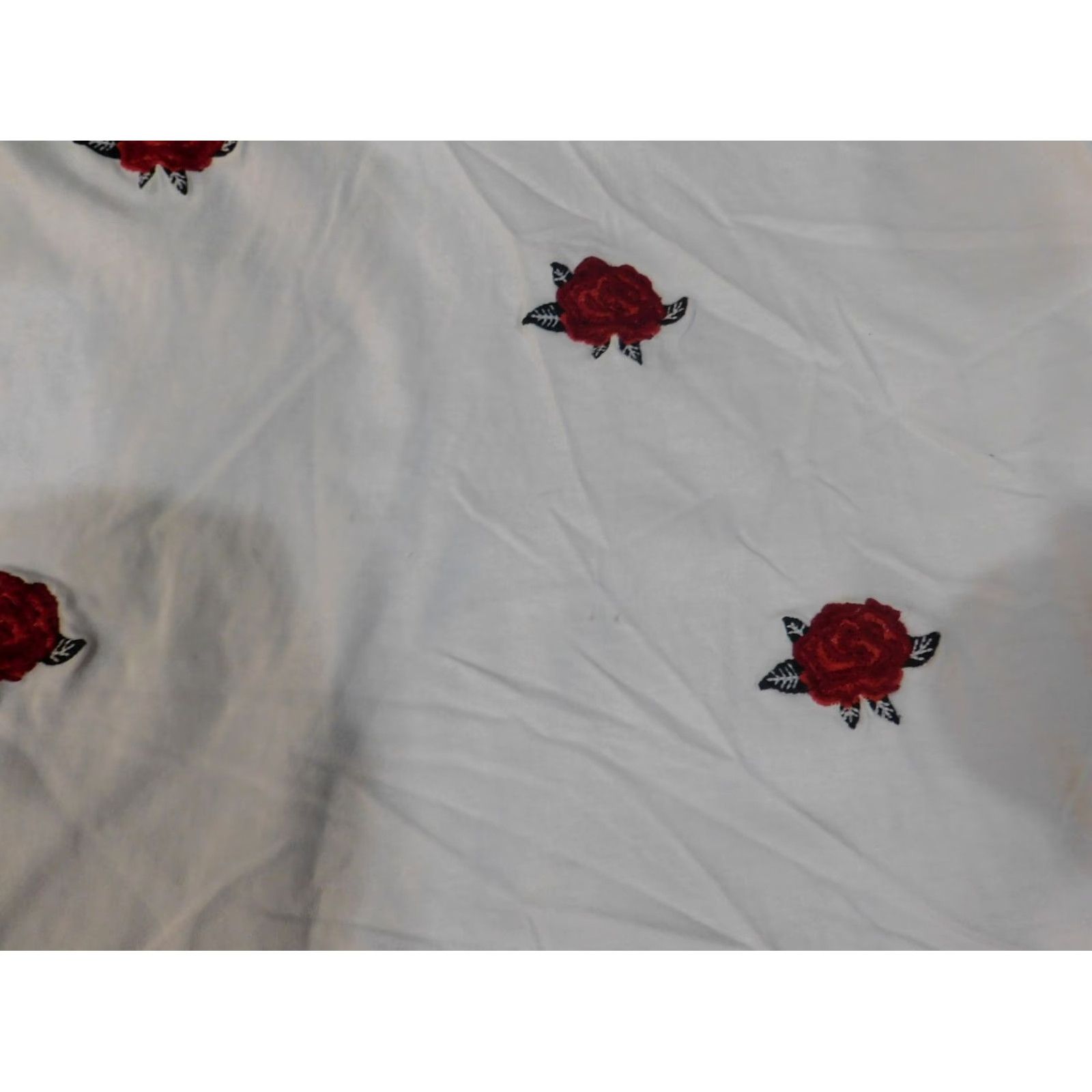 Mango Mango Womens Blouse Shirt Short Sleeve Crew Neck Embroidered Floral White S Knit Cotton Casual Womens Size S / US 4 / IT 40 - 4 Thumbnail