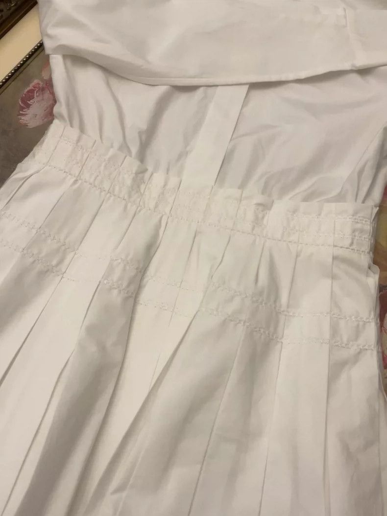 Loro Piana LORO PIANA Full cotton pleated corset dress Size XS / US 0-2 / IT 36-38 - 6 Thumbnail