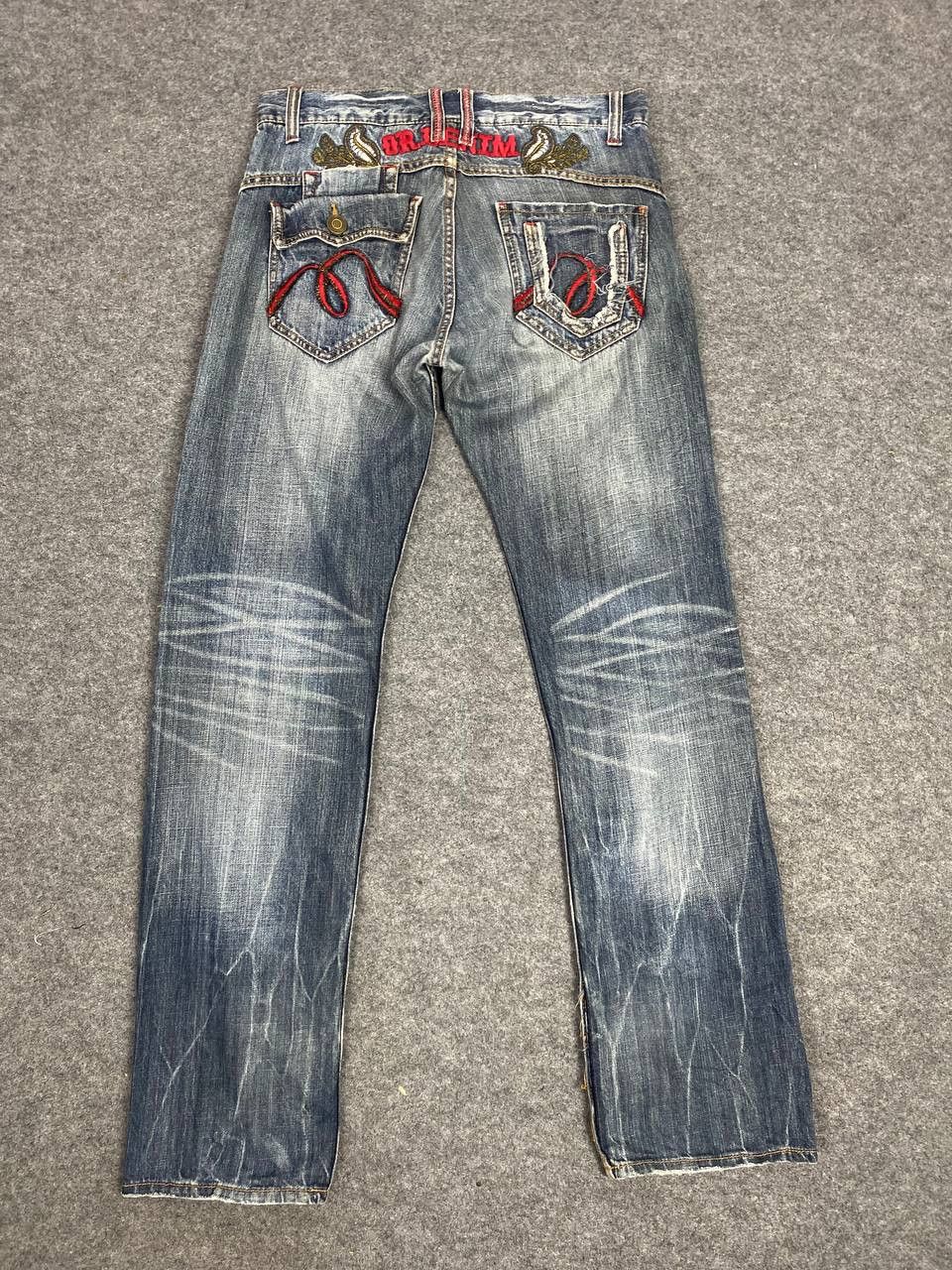 Japanese Brand japanese brand nice faded design denim Size US 33 - 1 Thumbnail