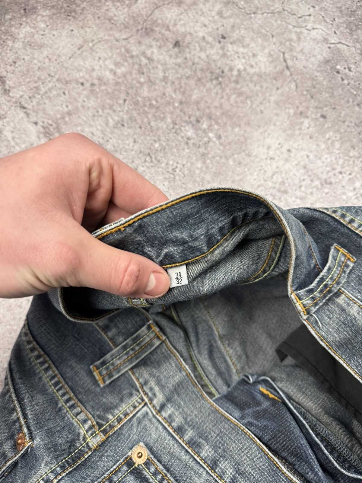 Japanese Brand Vintage Flared Jeans Baggy Wide Japanese Y2K Avant Garde Size US 34 / EU 50 - 10 Thumbnail