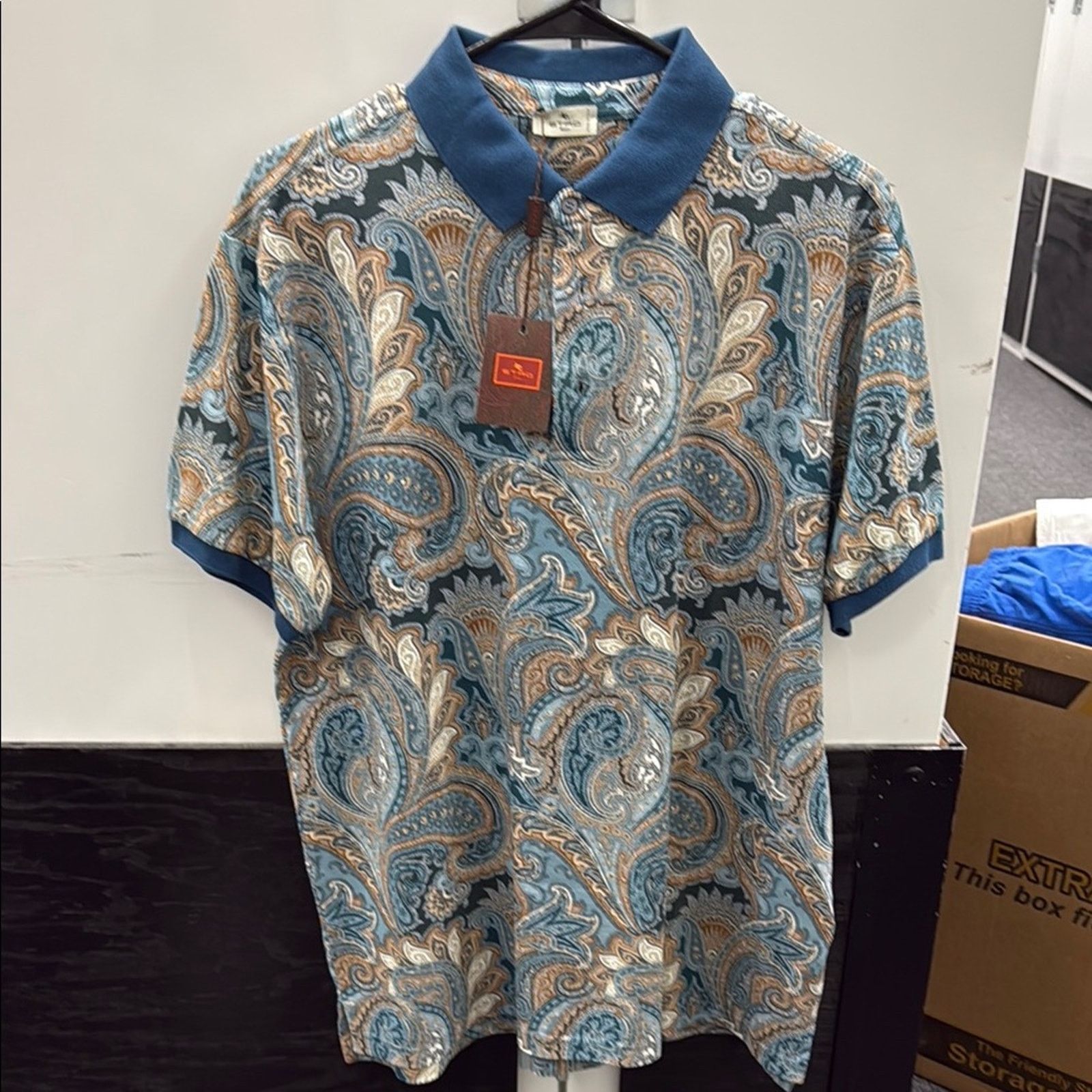 Etro NWT Men’s Etro blue paisley shirt Size XL Size US XL / EU 56 / 4 - 1 Thumbnail