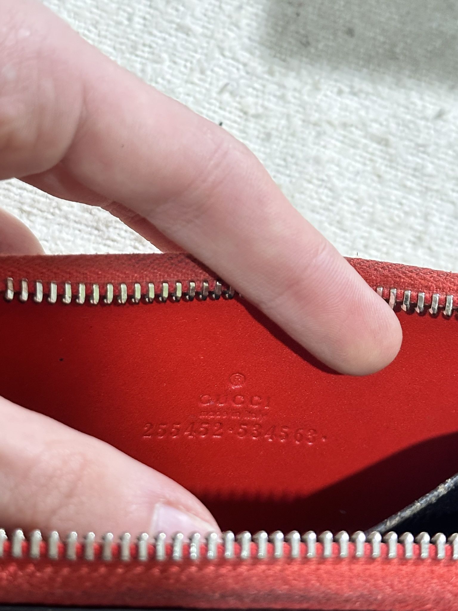 Gucci Gucci Zip Around Wallet Guccissima GG Monogram Red Leather Size ONE SIZE - 14 Thumbnail