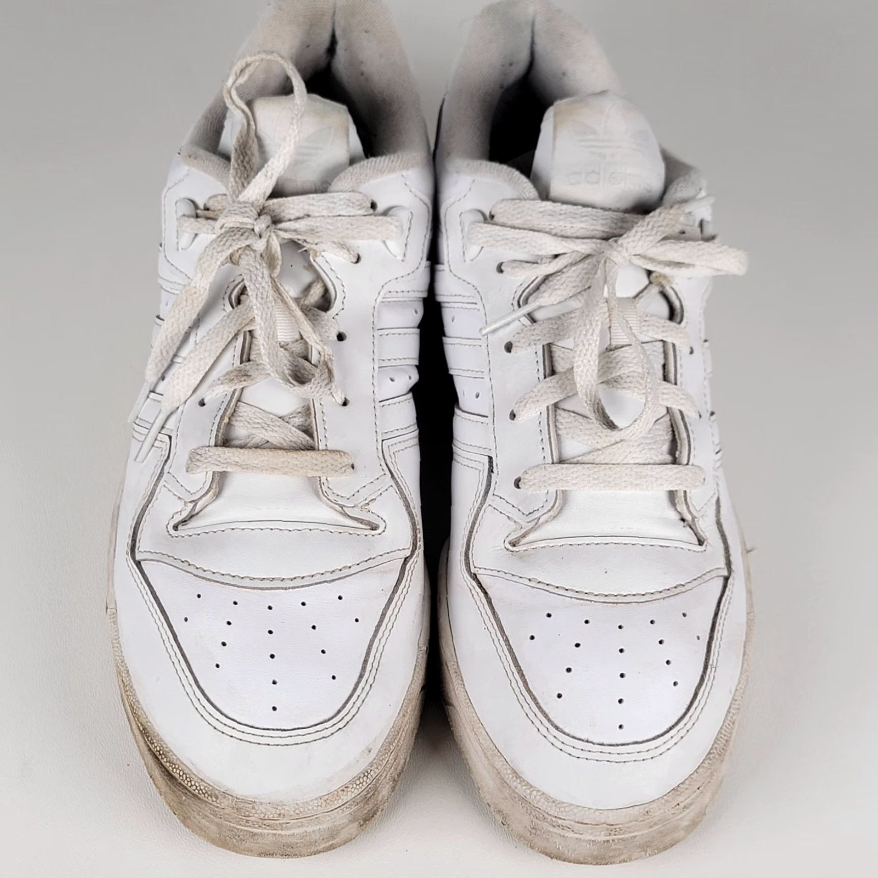 Adidas Adidas Rivalry Low Sneaker Men's White Triple White Size 10 US Leather Rubber Size US 10 / EU 43 - 2 Thumbnail