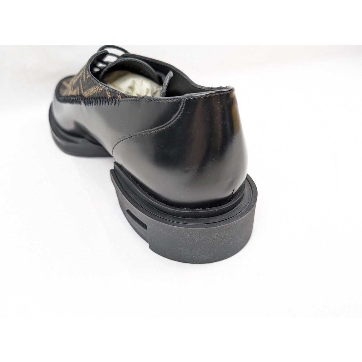 Fendi o1rshd1 Lace Up Fabric Calf Leather Boots Shoe Tabacco/Black Size US 12 / EU 45 - 15 Thumbnail