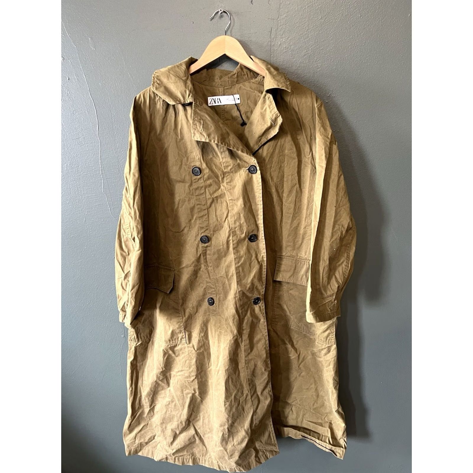 Zara Zara Womens Pea Coat Jacket Brown Lightweight NWT Size S Size S / US 4 / IT 40 - 2 Thumbnail