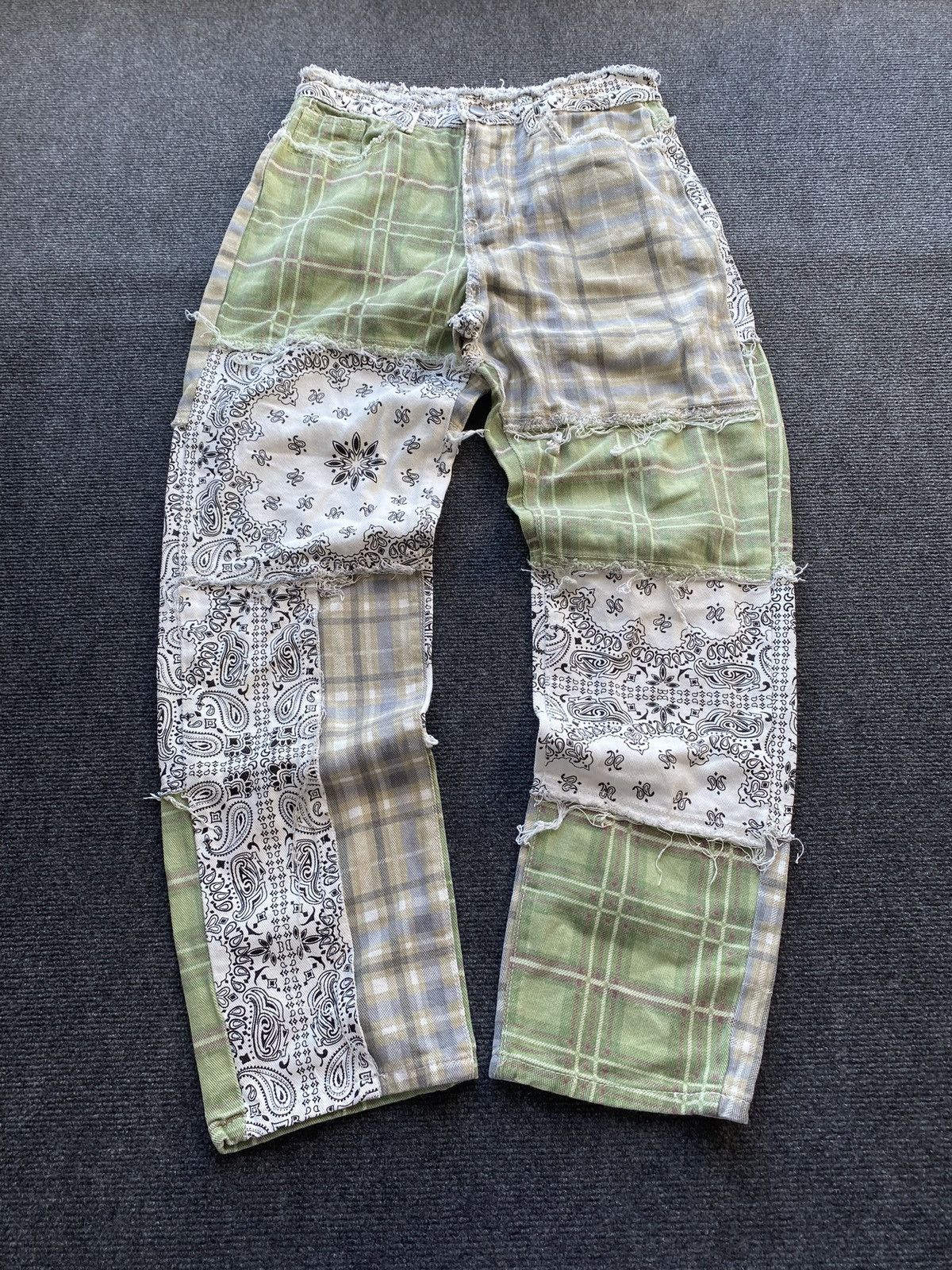 Other 🔥Opium Punk Patchwork Bandana 28 pants women straight Size 28" / US 6 / IT 42 - 2 Thumbnail