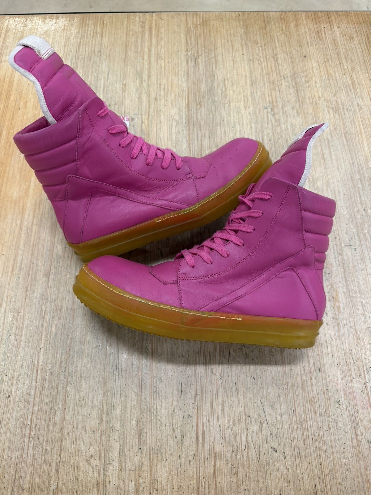 Rick Owens × Rick Owens Drkshdw Rick Owens Geobasket Hot Pink 
