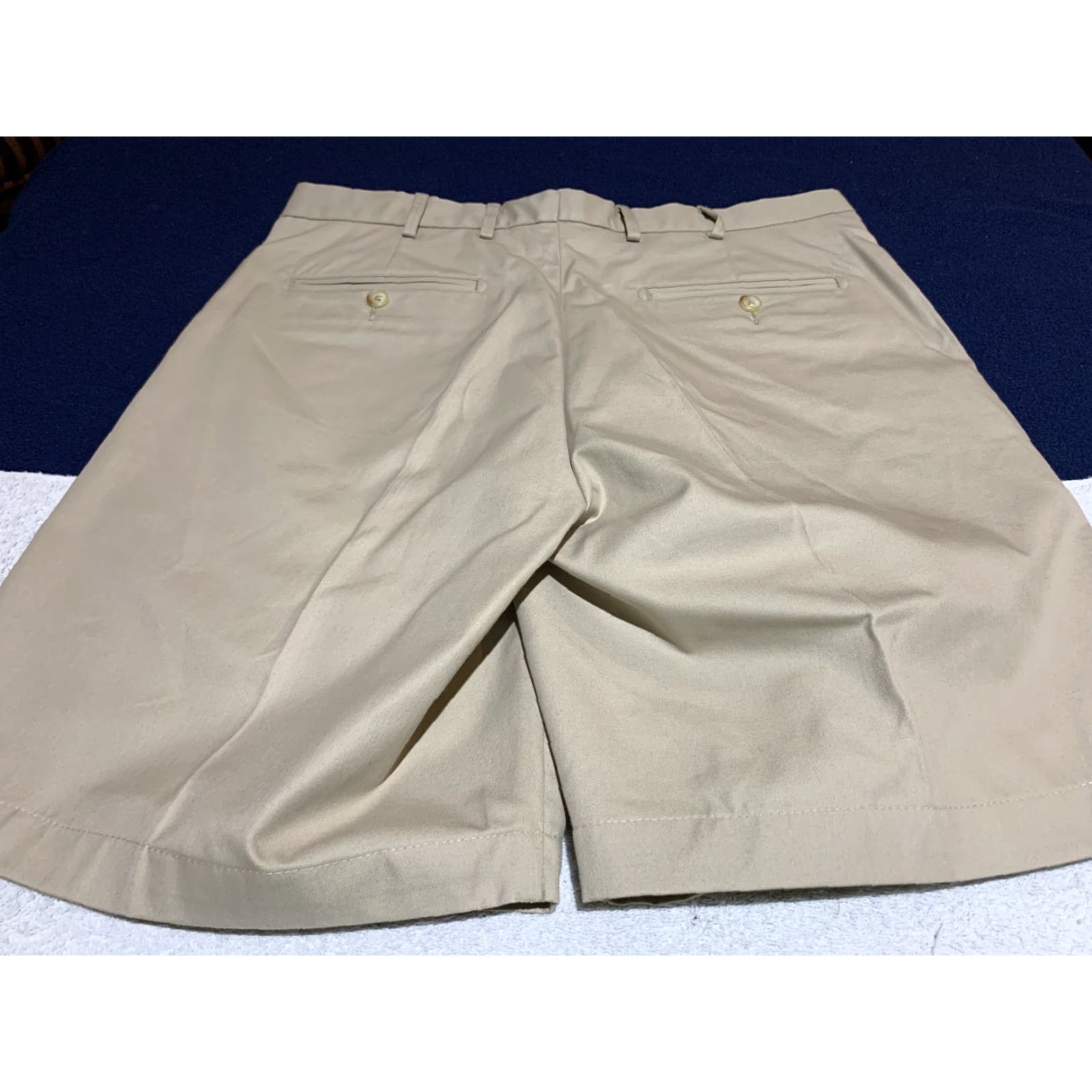 Peter Millar VINTAGE Peter Millar Men's Shorts 33 Khaki Pima Cotton Pleated Chino Regular Size Beige Size US 33 - 2 Thumbnail