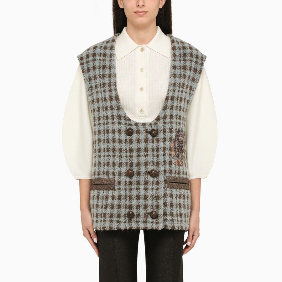 Image of Etro O1D2Blof01223 Waistcoat In Blue, Women's (Size Small)