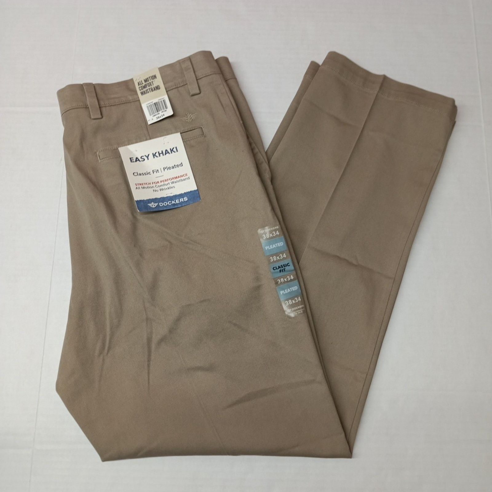 Dockers Dockers Khakis Pants Men's 38x34 Beige Pleated Classic Fit Size US 38 / EU 54 - 1 Thumbnail