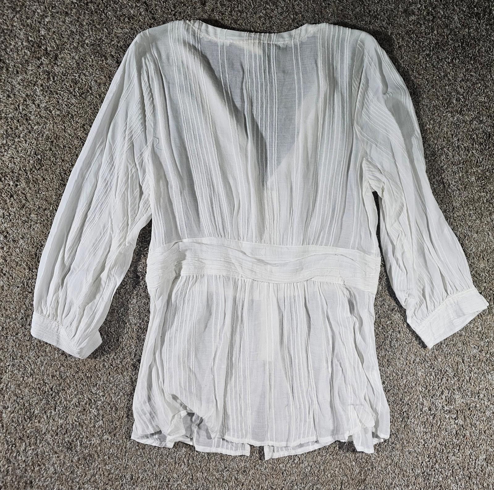 Marvel Comics maeve anthropologie White Blouse US12 Size XL / US 12-14 / IT 48-50 - 6 Thumbnail