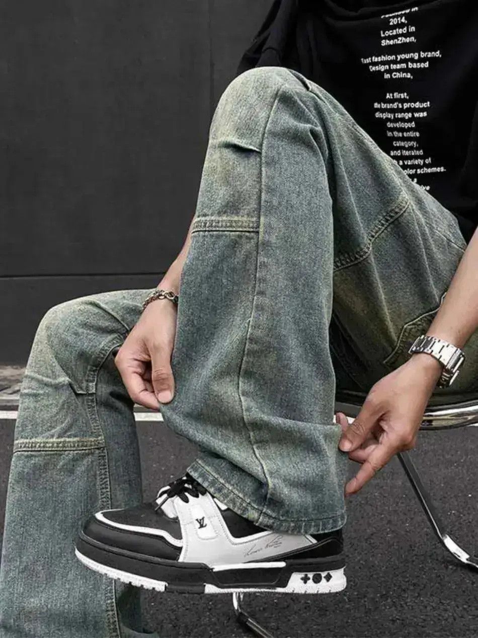 Japanese Brand Retro straight washed casual jeans Size US 32 / EU 48 - 6 Thumbnail