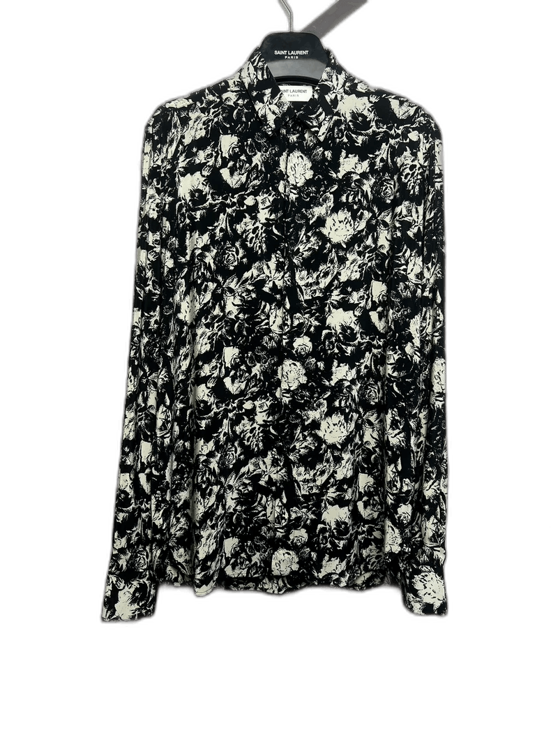 Saint Laurent Black and White Silk Shirt-2507