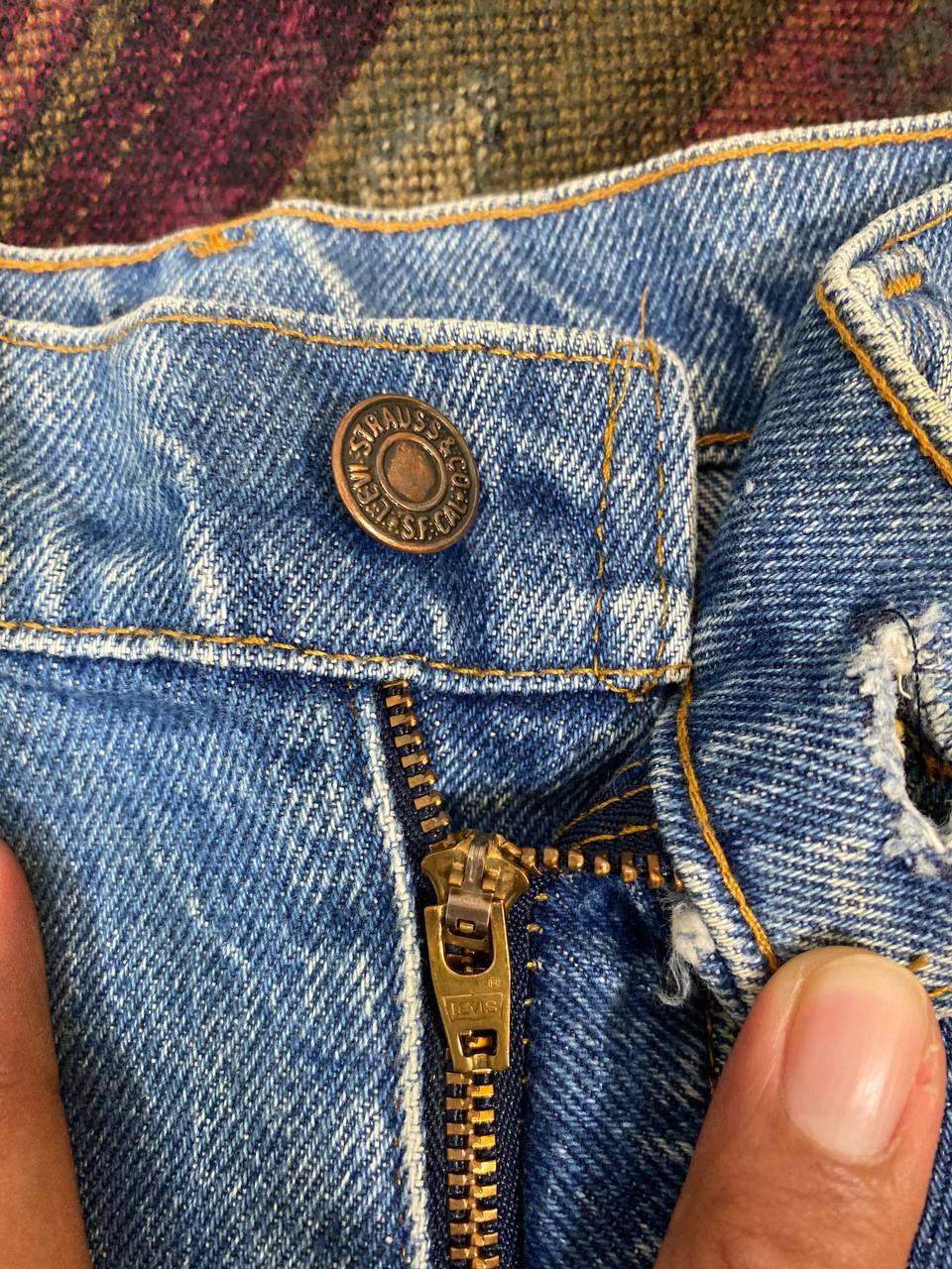 Levi's vintage levis 505-0217 orange tab denim nice design Size US 33 - 8 Thumbnail