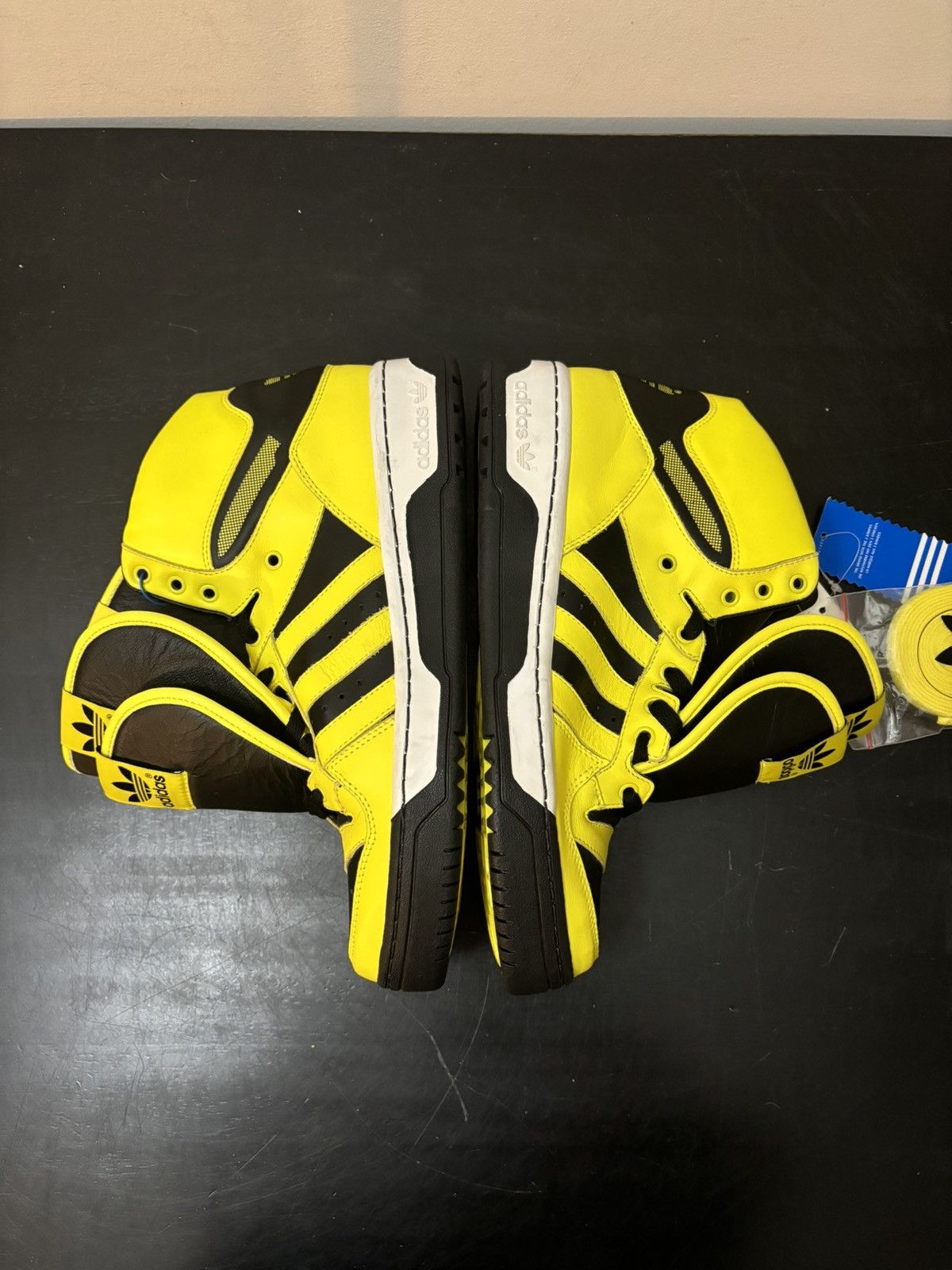 Adidas × Jeremy Scott adidas JS Jeremy Scott Metro Attitude 3 Tongue Black Yellow Size US 9.5 / EU 42-43 - 4 Thumbnail