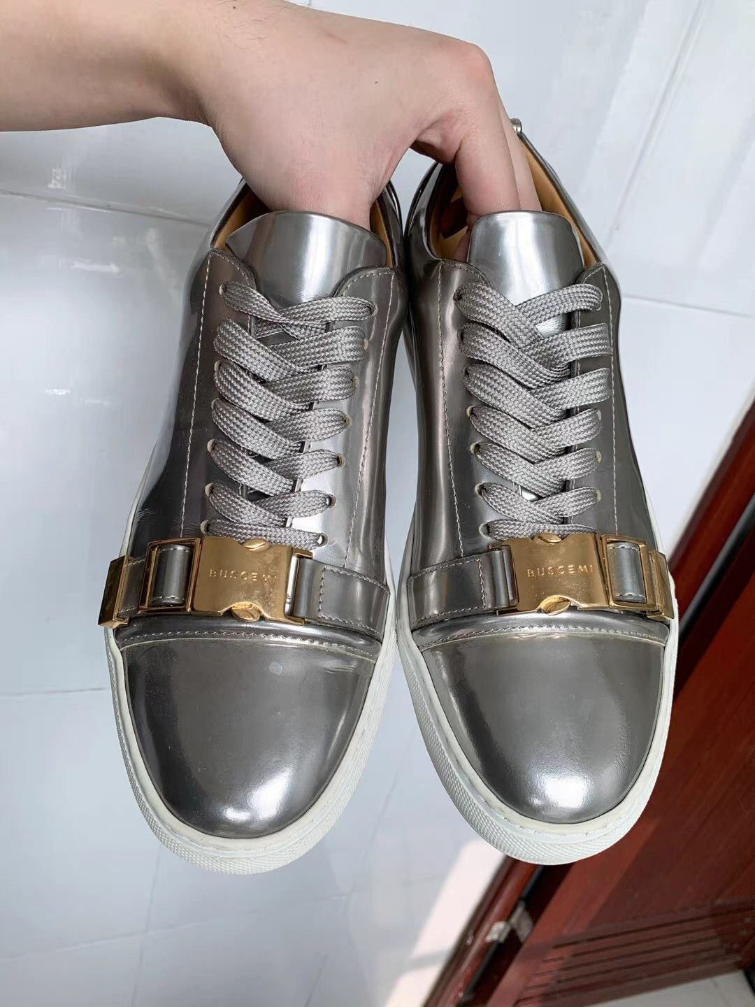 Buscemi Buscemi Gold & Silver Lock Sneakers Size US 9 / EU 42 - 2 Thumbnail