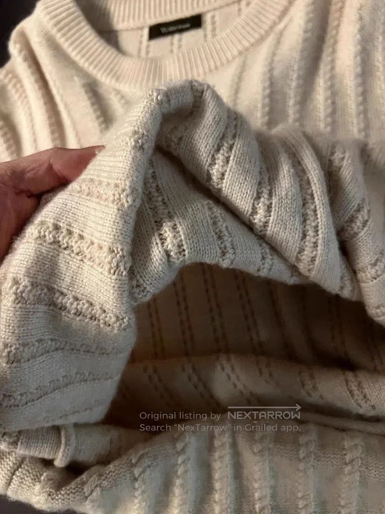 Yohji Yamamoto Yohji-Inspired Round Neck Cable Knit Sweater. Size US M / EU 48-50 / 2 - 6 Thumbnail