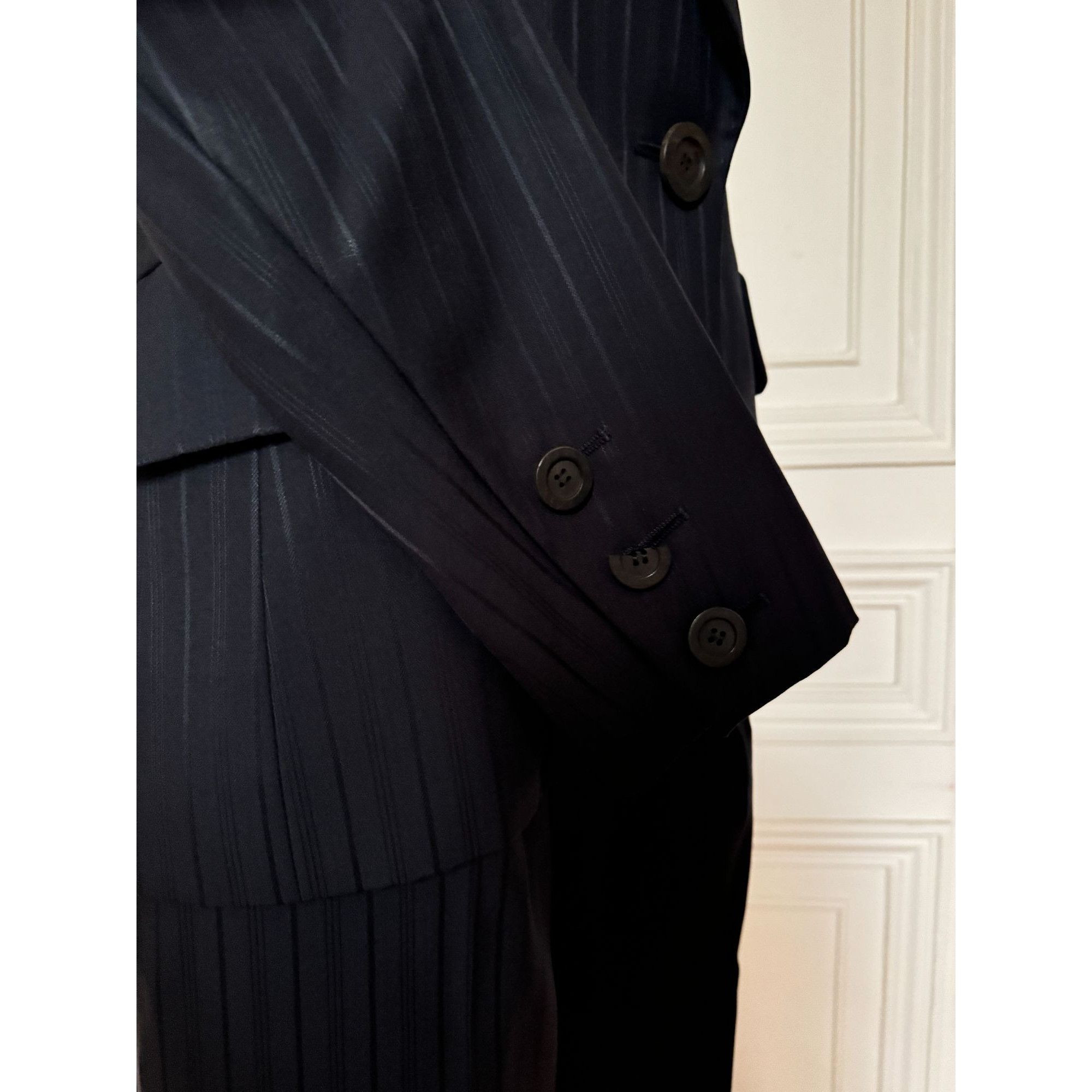 Yves Saint Laurent Rive Gauche 1980s Navy Pinstripe Pants Suit Size M / US 6-8 / IT 42-44 - 7 Thumbnail