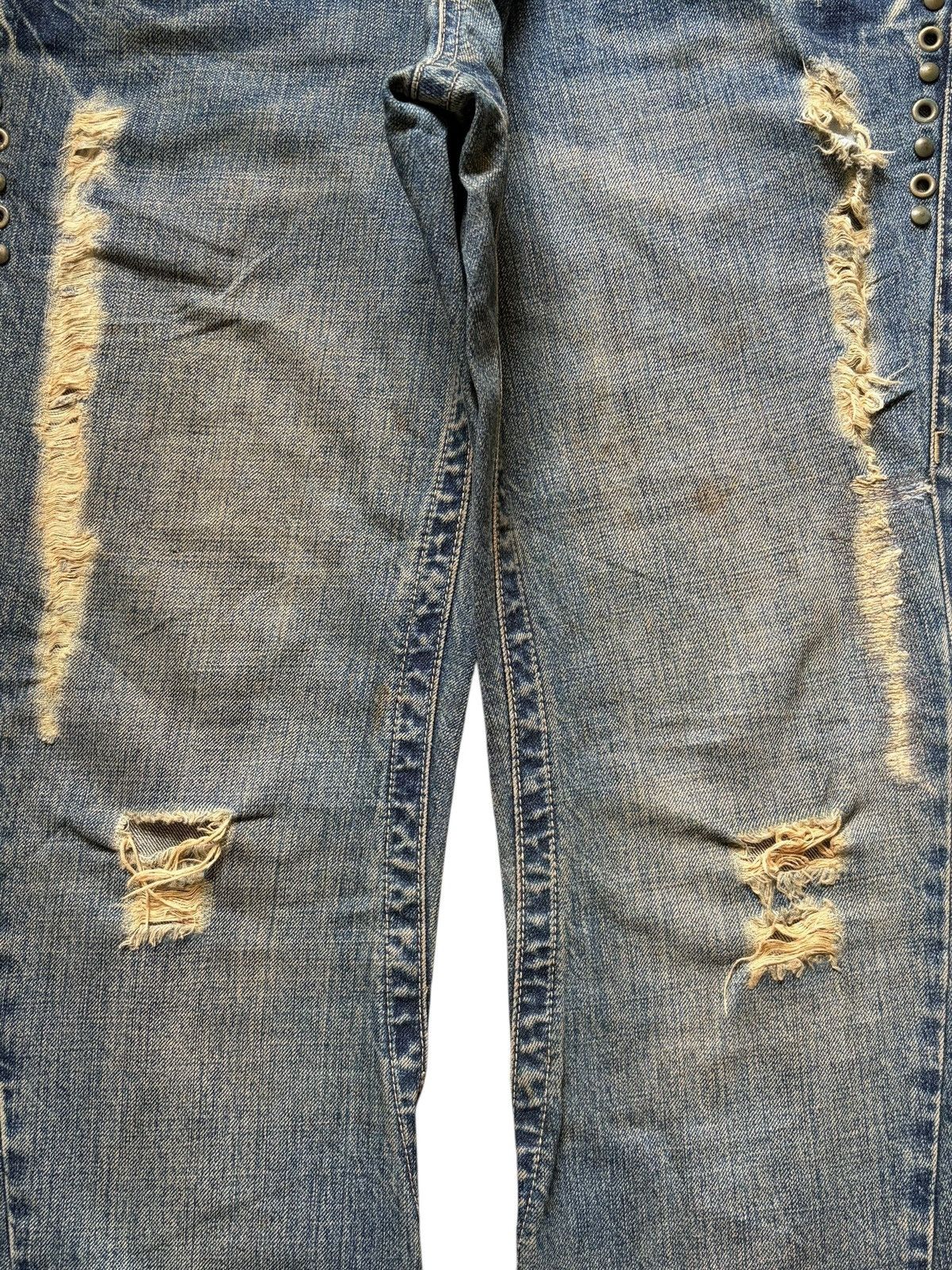 Tornado Mart Vintage Tornado Mart Distressed Low Rise Flare Jeans Size 33" - 3 Thumbnail