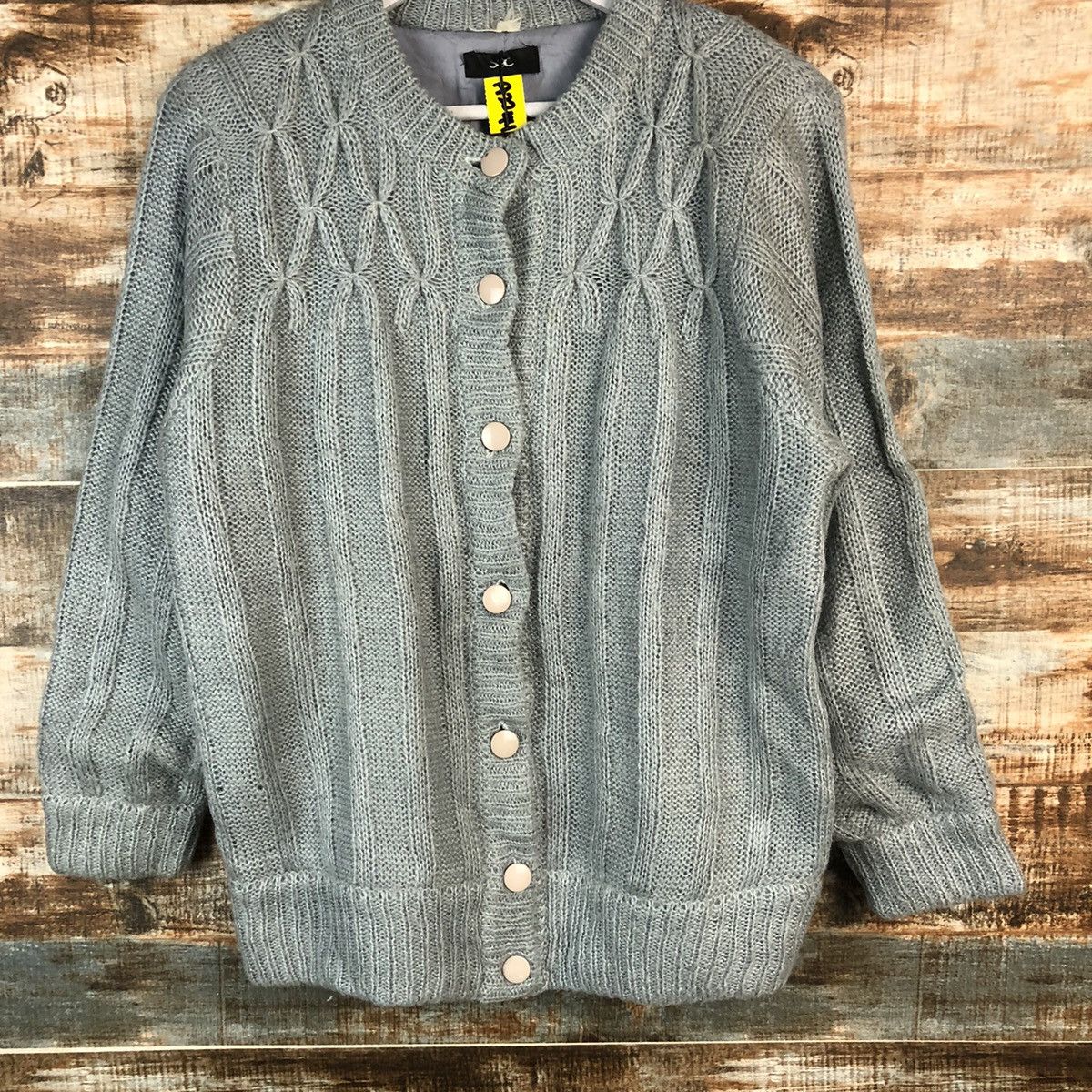 Japanese Brand Sec Grey Cardigan vintage Knitwear #A2244 Size L / US 10 / IT 46 - 3 Thumbnail