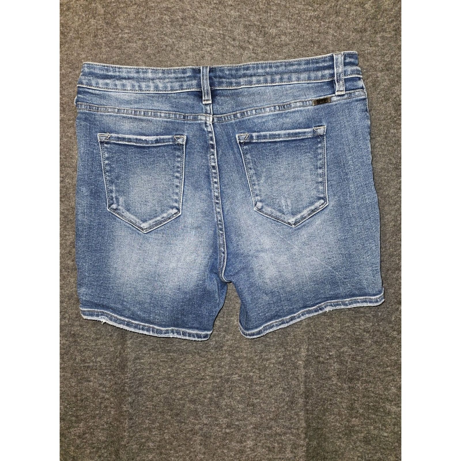 Vintage KanCan Mom Jean Shorts Women's 31 Button Fly High Rise Stretch Denim Blue Casual Preppy Regular Inseam 4" Size 24" / US 00 / IT 34 - 7 Thumbnail