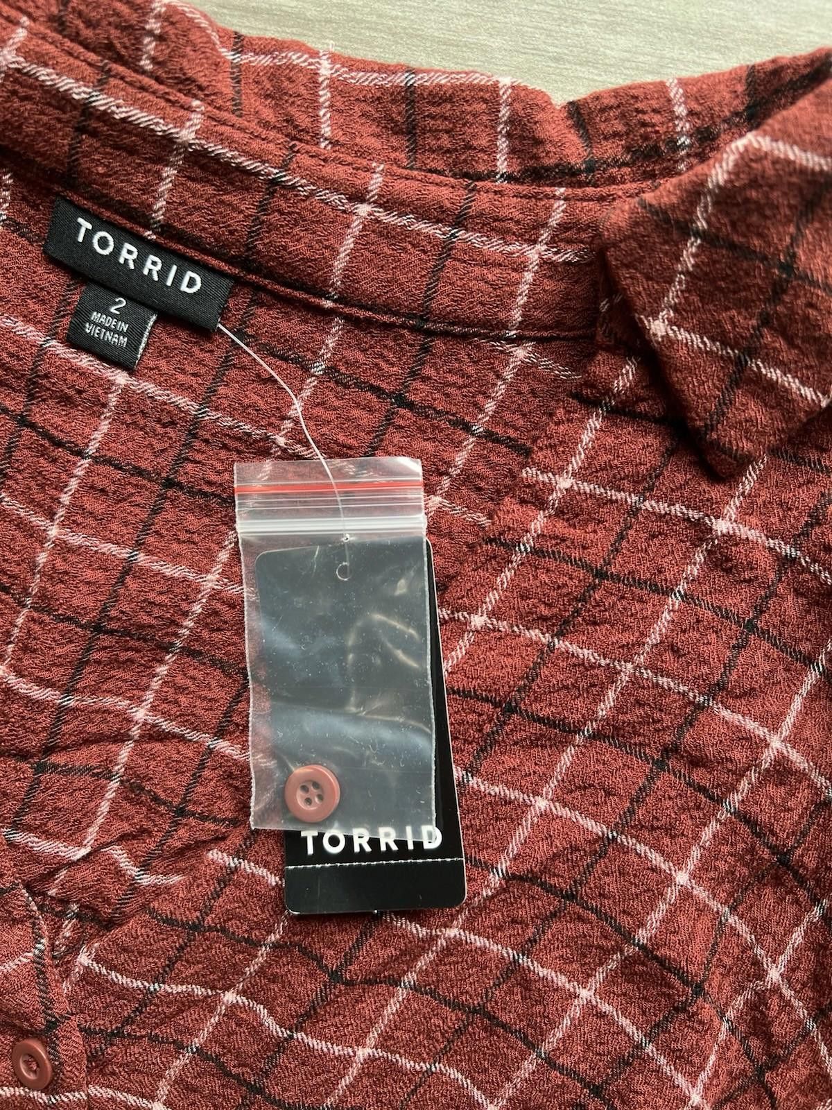 Torrid Torrid Gauze Bell Sleeve Shirtdress Plaid Size 18-20 NWT Size XXL / US 16-18 / IT 52-54 - 5 Thumbnail