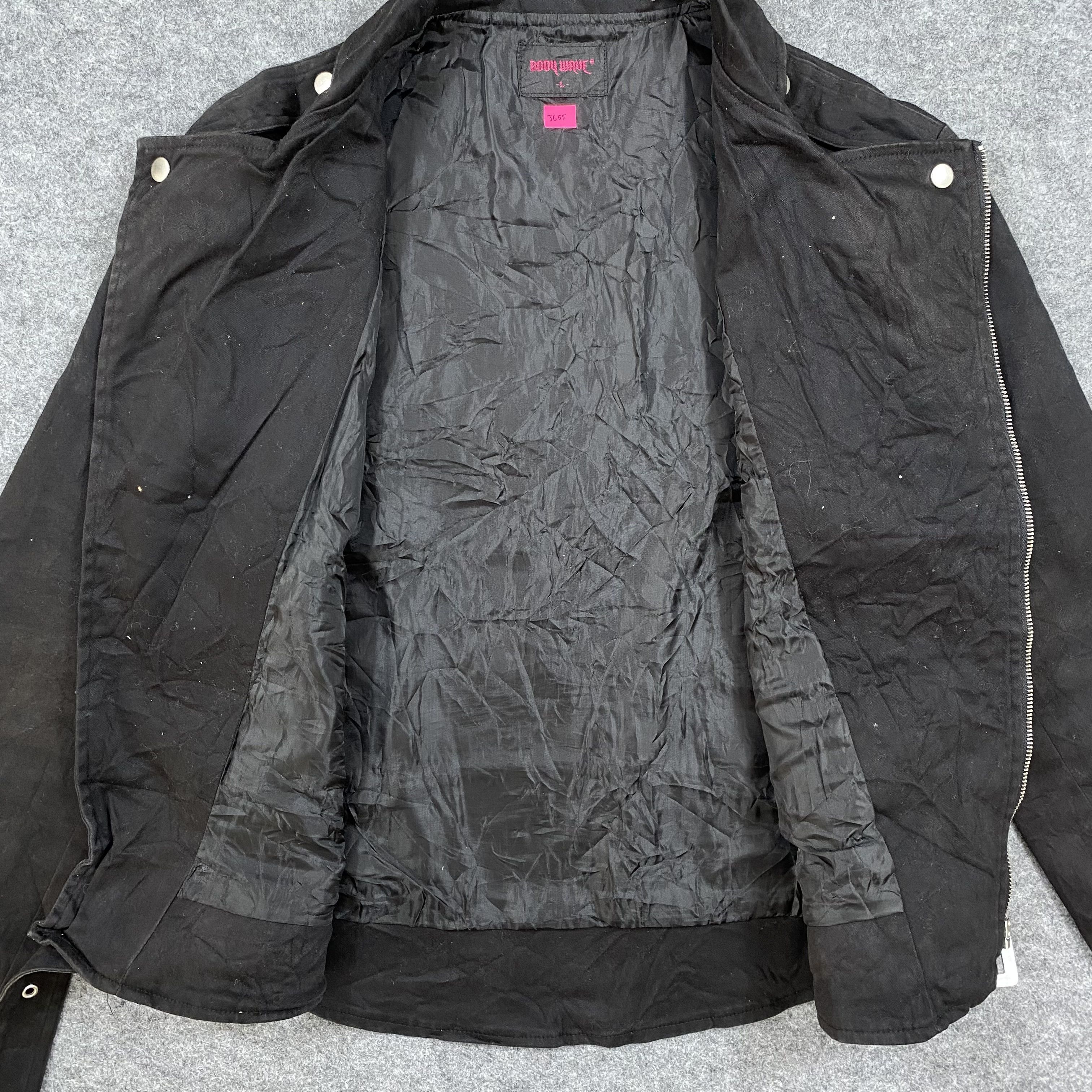 If Six Was Nine VTG 90s Body Wave Japan Double Rider Canvas Biker Jacket Size US L / EU 52-54 / 3 - 3 Thumbnail