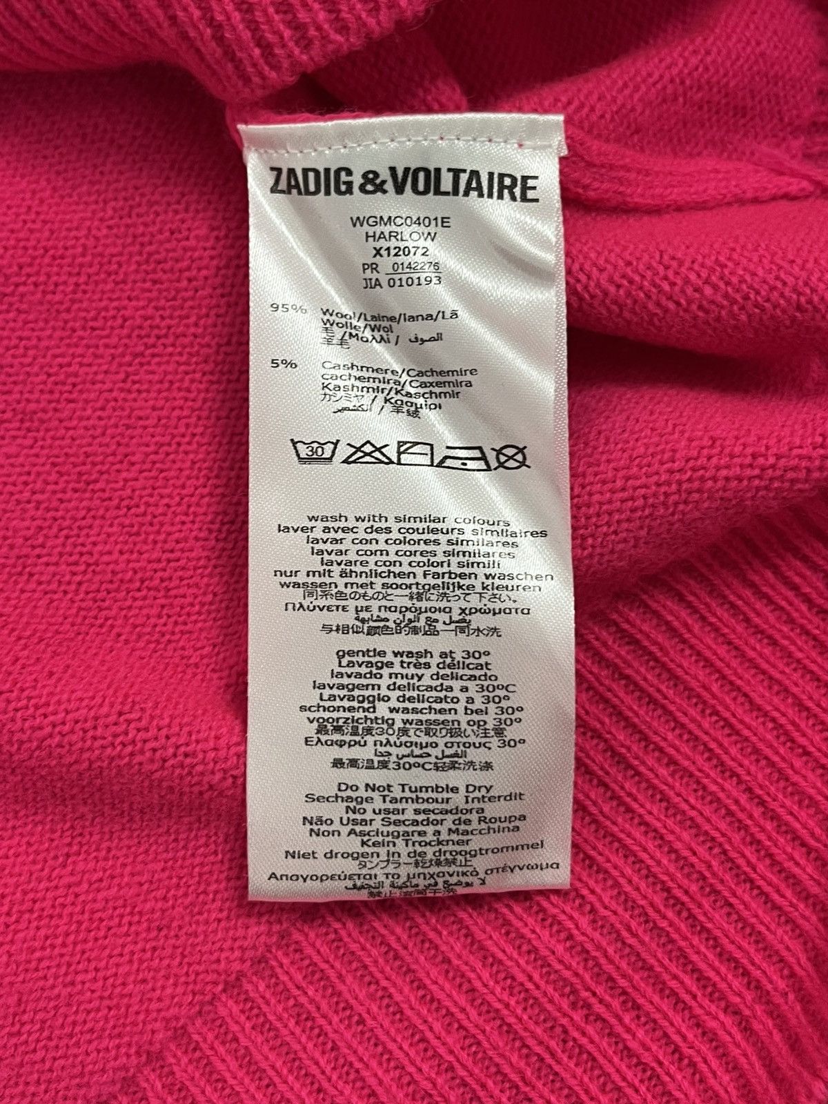 Zadig & Voltaire zadig & voltaire hot pink rock & roll pullover Size S / US 4 / IT 40 - 8 Thumbnail