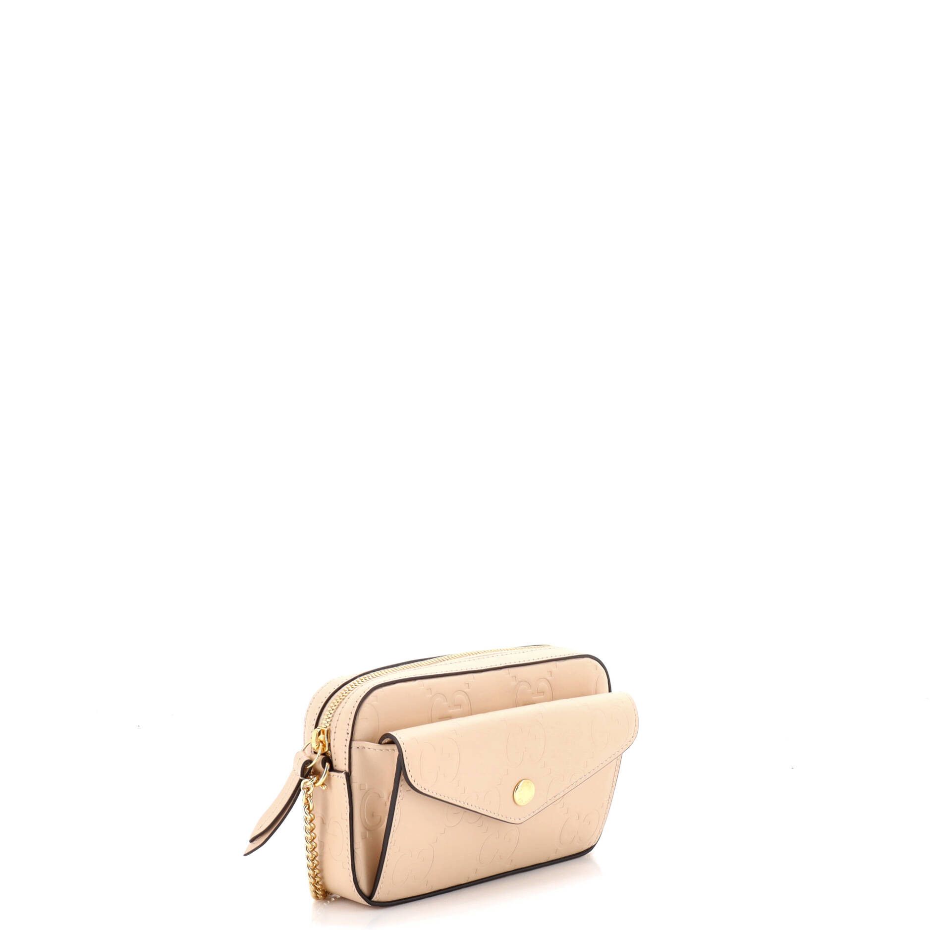 Gucci Front Pocket Chain Shoulder Bag Jumbo GG Embossed Leather Super Mini Size ONE SIZE - 1 Thumbnail