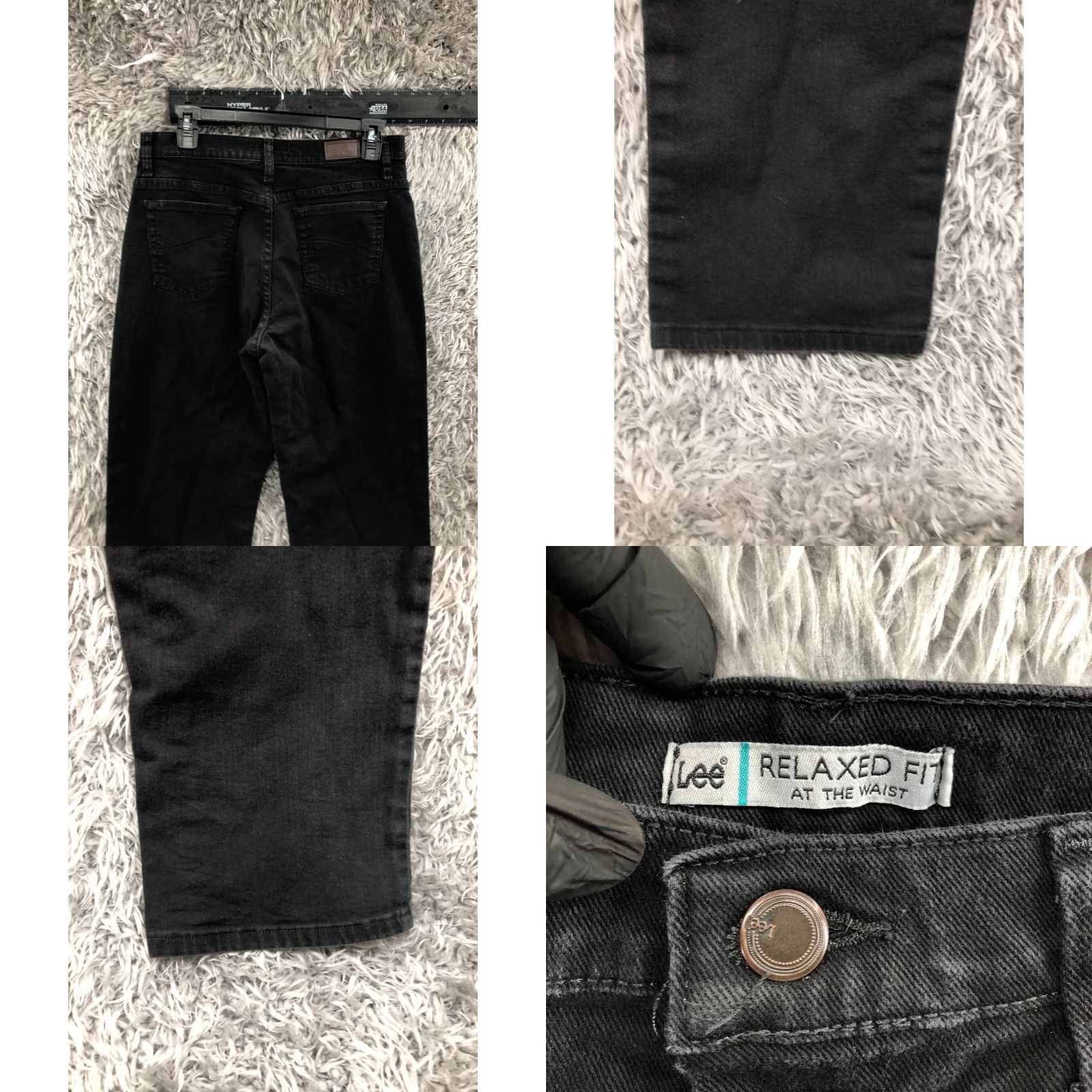 Lee Lee Relaxed Straight Jeans Mens 10 Dark Wash Black Denim 5-Pocket City Style Straight Fit Regular Waist 30in Inseam 30in Jeans Black Mens Size 32" / US 10 / IT 46 - 8 Thumbnail