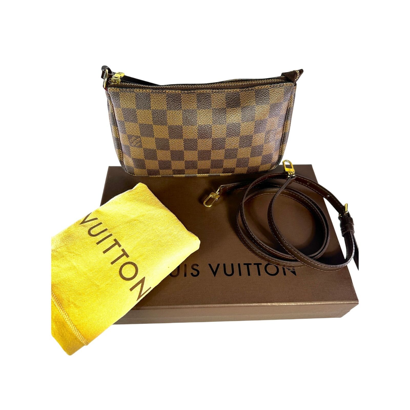 Louis Vuitton LOUIS VUITTON Damier Ebene Navona Shoulder Bag Pochette Size ONE SIZE - 2 Thumbnail