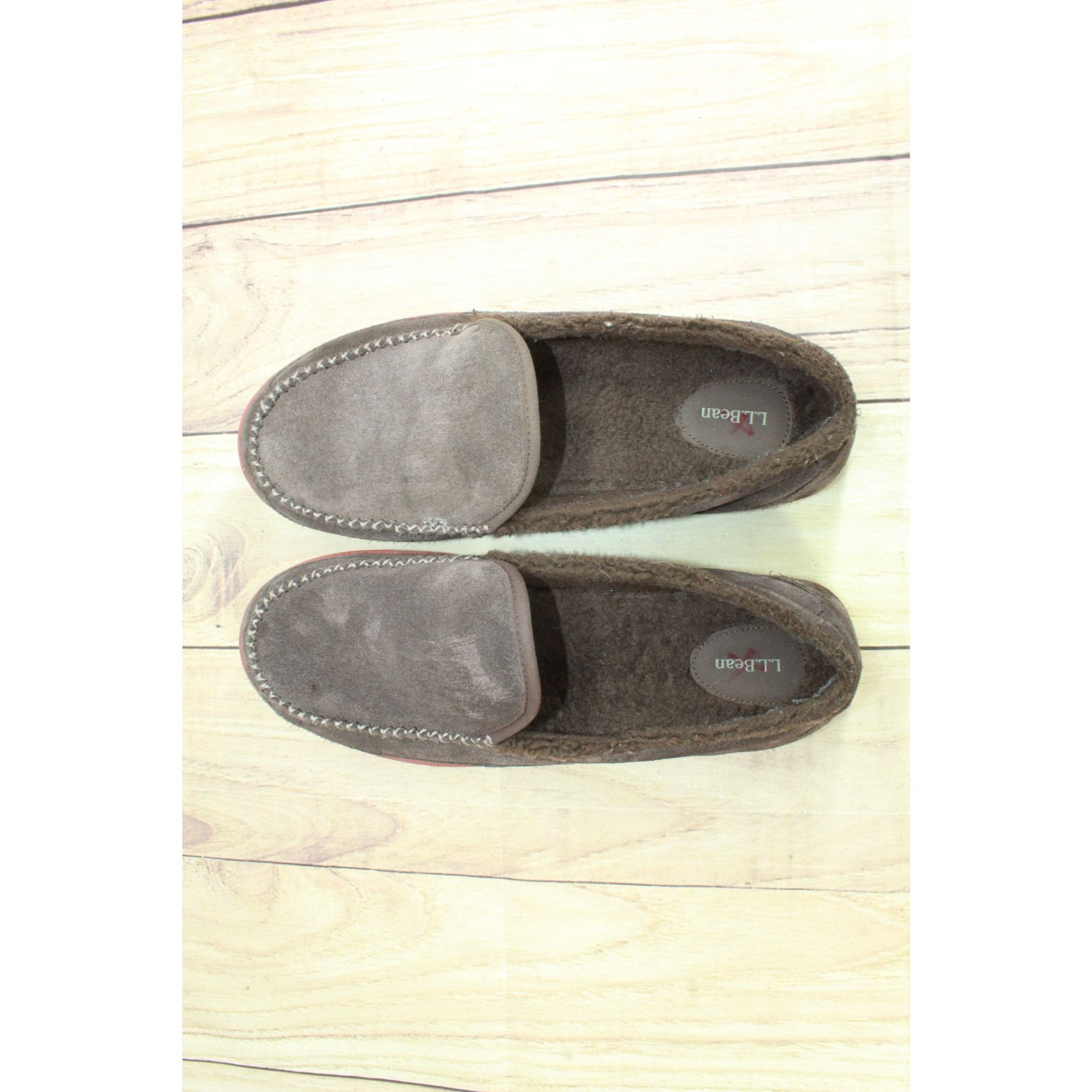 L.L. Bean LL Bean Dark Brown Suede Fleece Moc Slippers Men's Size 14 M Size US 14 / EU 47 - 7 Thumbnail