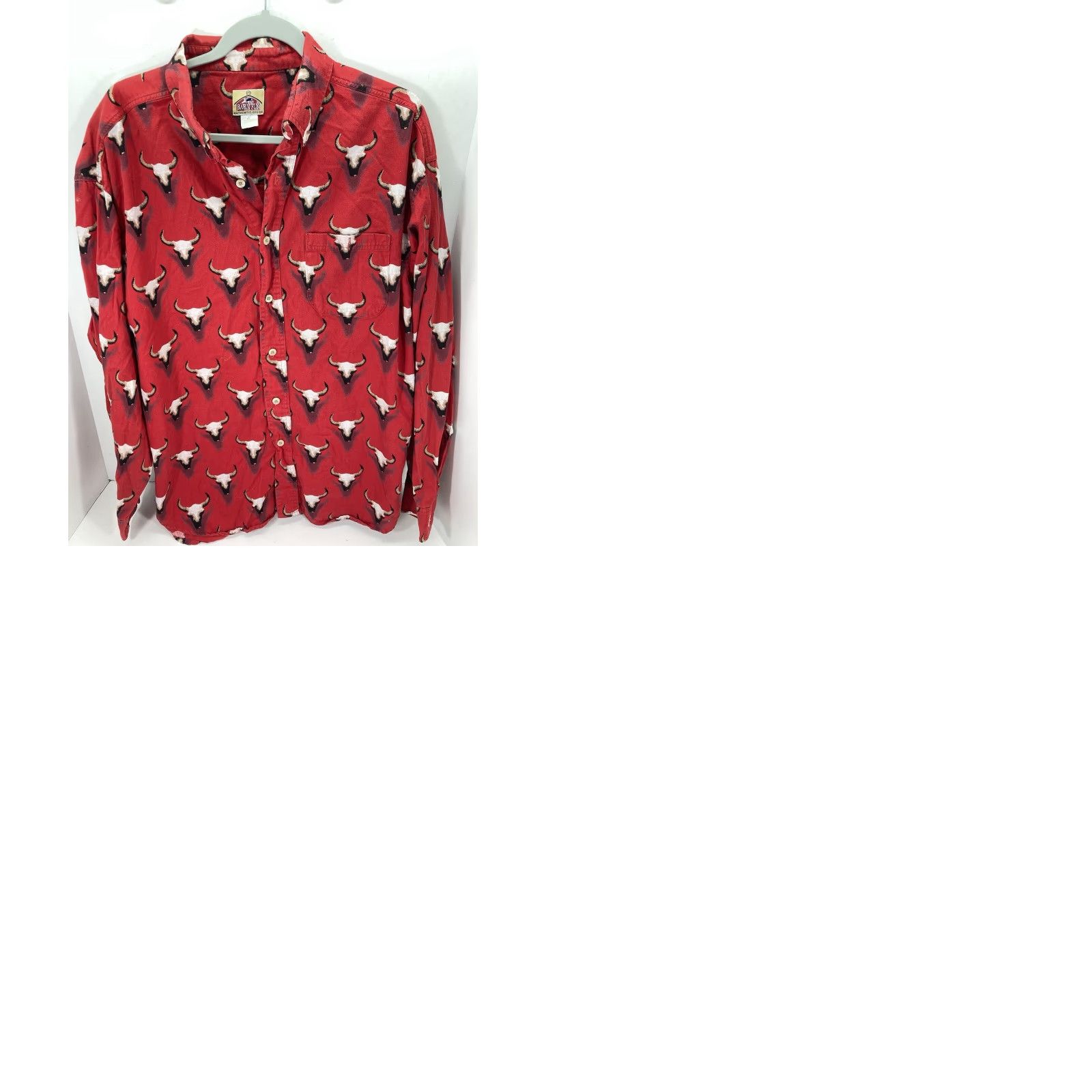 Vintage VINTAGE Barn Fly Western Shirt Men Large Red AOP Seer Cow Head Long Sleeve Button VTG Size US L / EU 52-54 / 3 - 9 Thumbnail