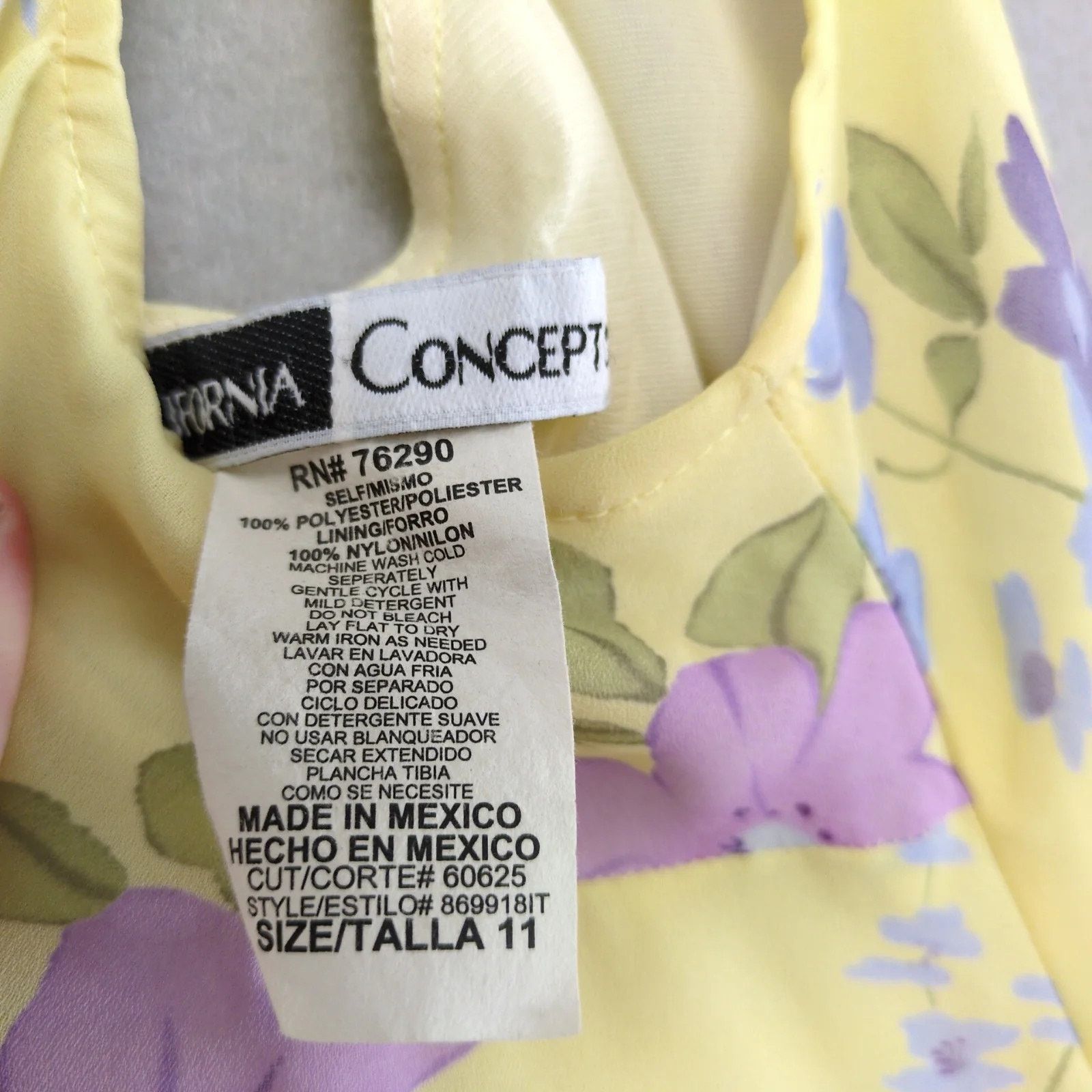Vintage California Concepts Yellow Floral Sleeveless Maxi Dress Sz11 Size M / US 6-8 / IT 42-44 - 4 Thumbnail