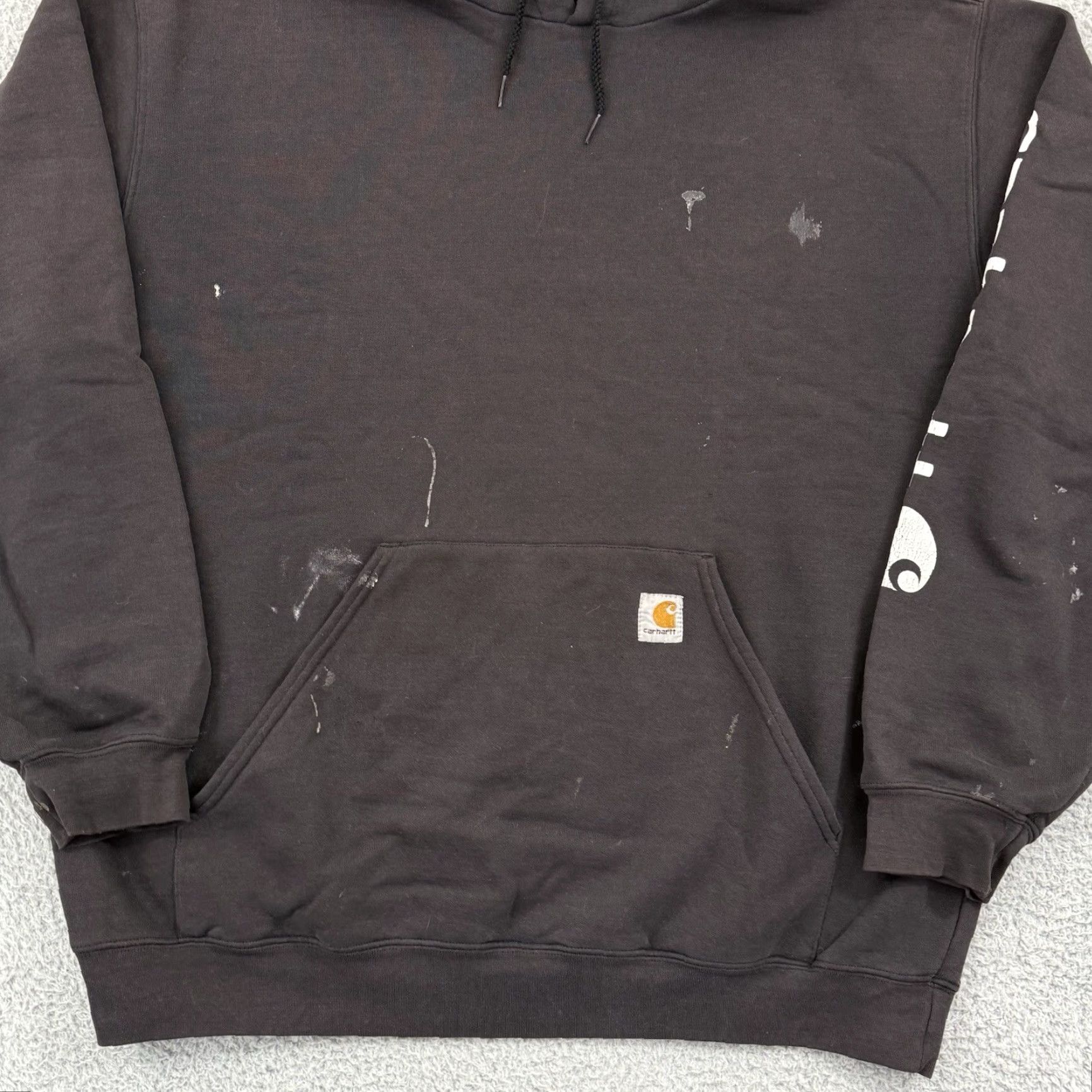 Carhartt Carhartt Sweatshirt Mens 2XL Hoodie Loose Original Fit Heavy Fleece Workwear Brown Cotton Logo Embroidered Pullover Hooded Fall Winter 2XL Mens Size US XXL / EU 58 / 5 - 2 Thumbnail