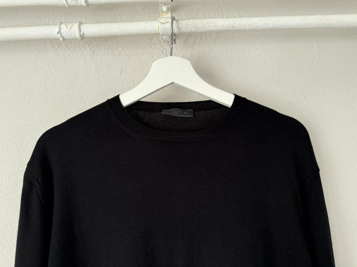 Prada Fine Cotton Crewneck Sweater in Black Size US M / EU 48-50 / 2 - 2 Thumbnail