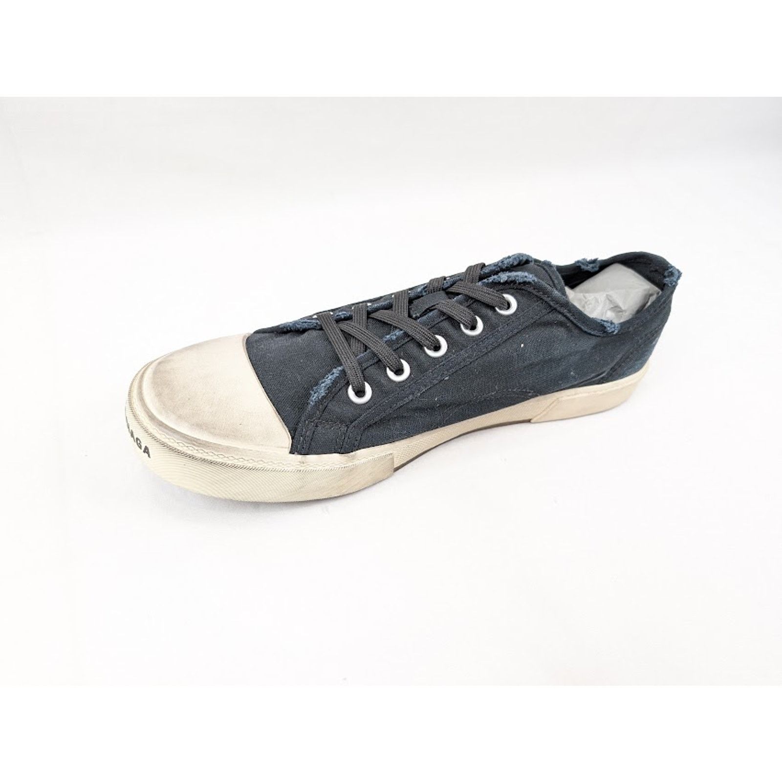 Balenciaga o1rshd1 Paris Low-Top Sneakers in Black/White Size US 10 / EU 43 - 9 Thumbnail