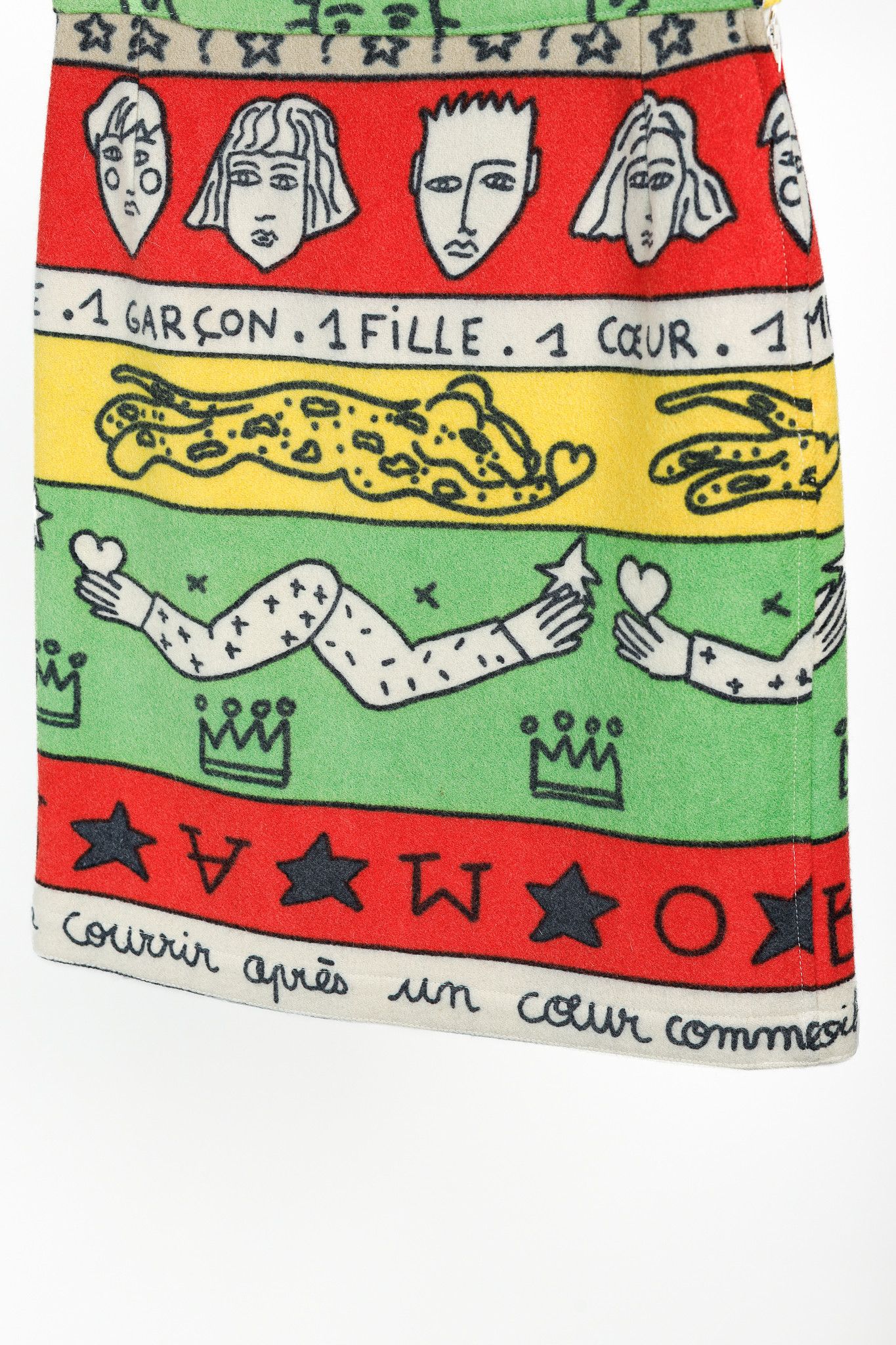 Jean Charles De Castelbajac Jean Charles de Castelbajac Illustrations Wool Skirt Size 26" / US 2 / IT 38 - 6 Thumbnail