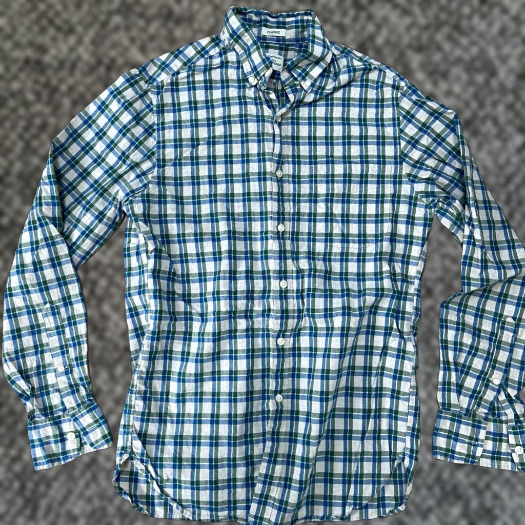 J.Crew J.CREW Shirt Mens XS Blue Green Plaid Classic Fit Button-Down Long Sleeve Size US XS / EU 42 / 0 - 1 Thumbnail