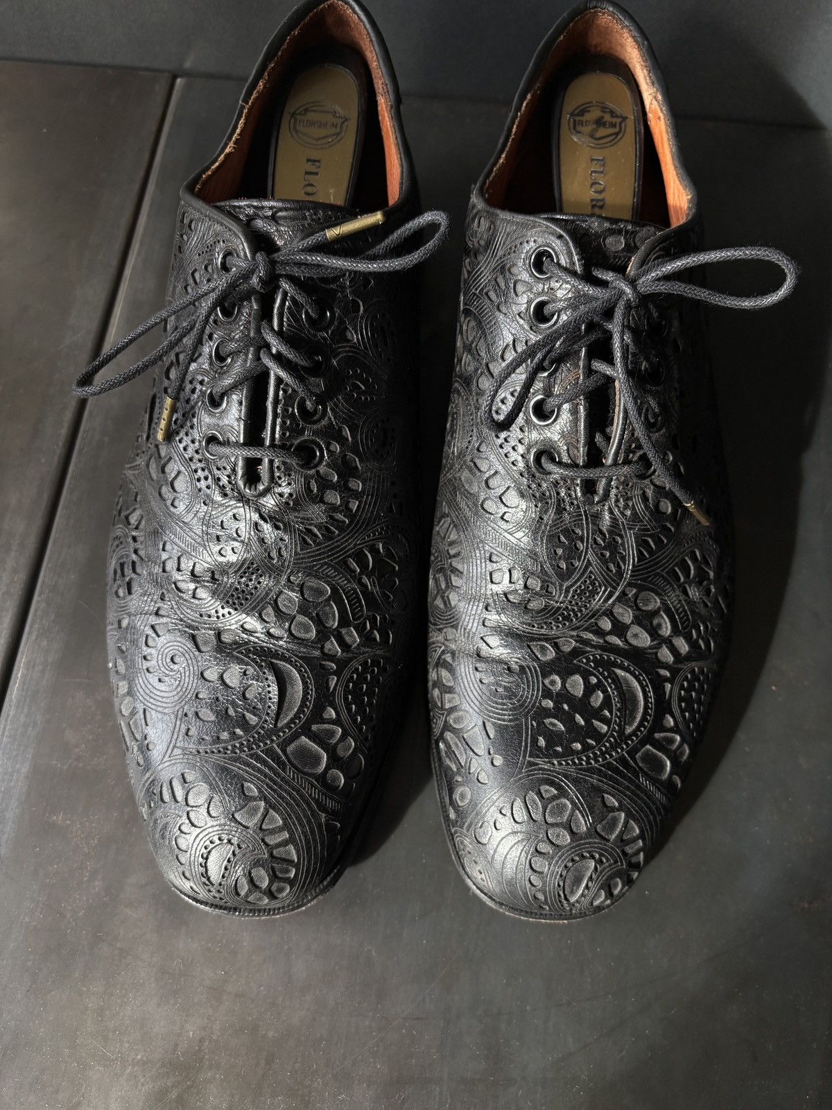 Duckie Brown × Florsheim Florsheim by Duckie Brown Tooled Leather Dress Shoes Oxfords Size US 9.5 / EU 42-43 - 6 Thumbnail