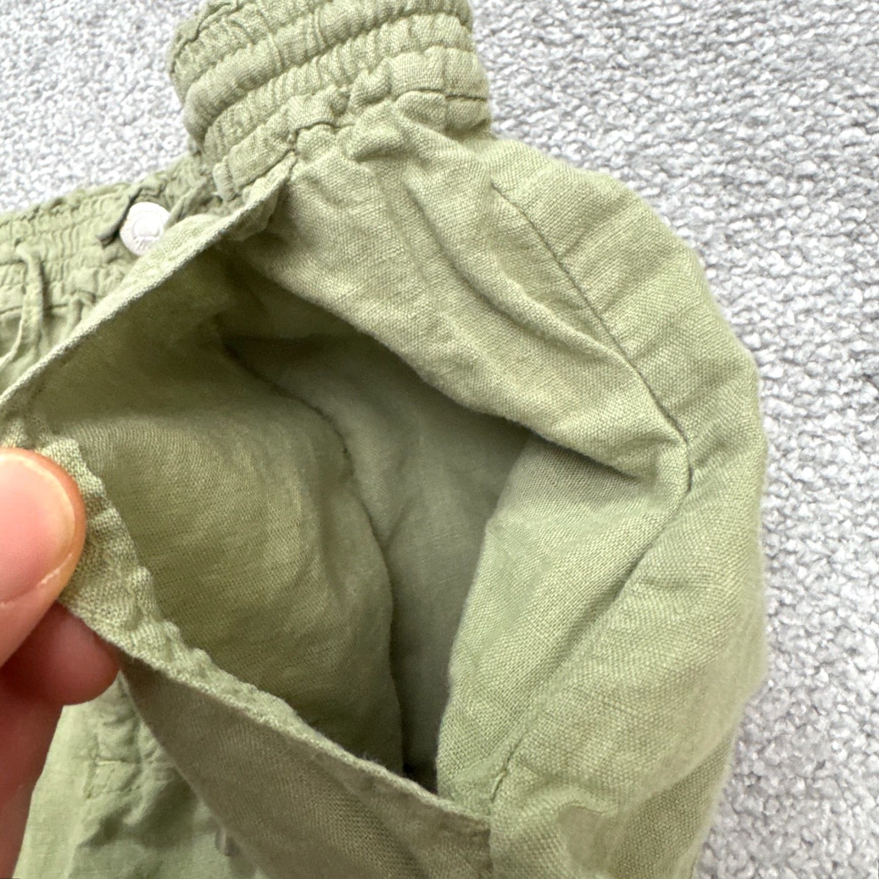 Zara Zara Pants Womens Linen Ankle Straight Leg Elastic Waist Green Medium Casual Travel Size 32" / US 10 / IT 46 - 5 Thumbnail