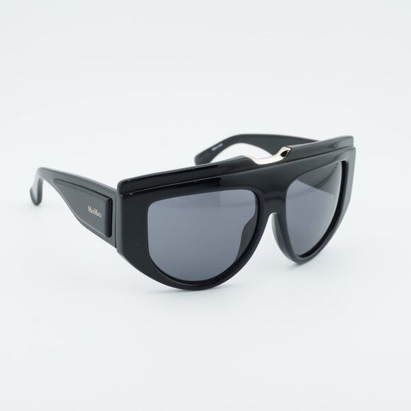 Max Mara Max Mara ORSOLA MM0083 01A Sunglasses Shiny Black Shield Size ONE SIZE - 4 Thumbnail