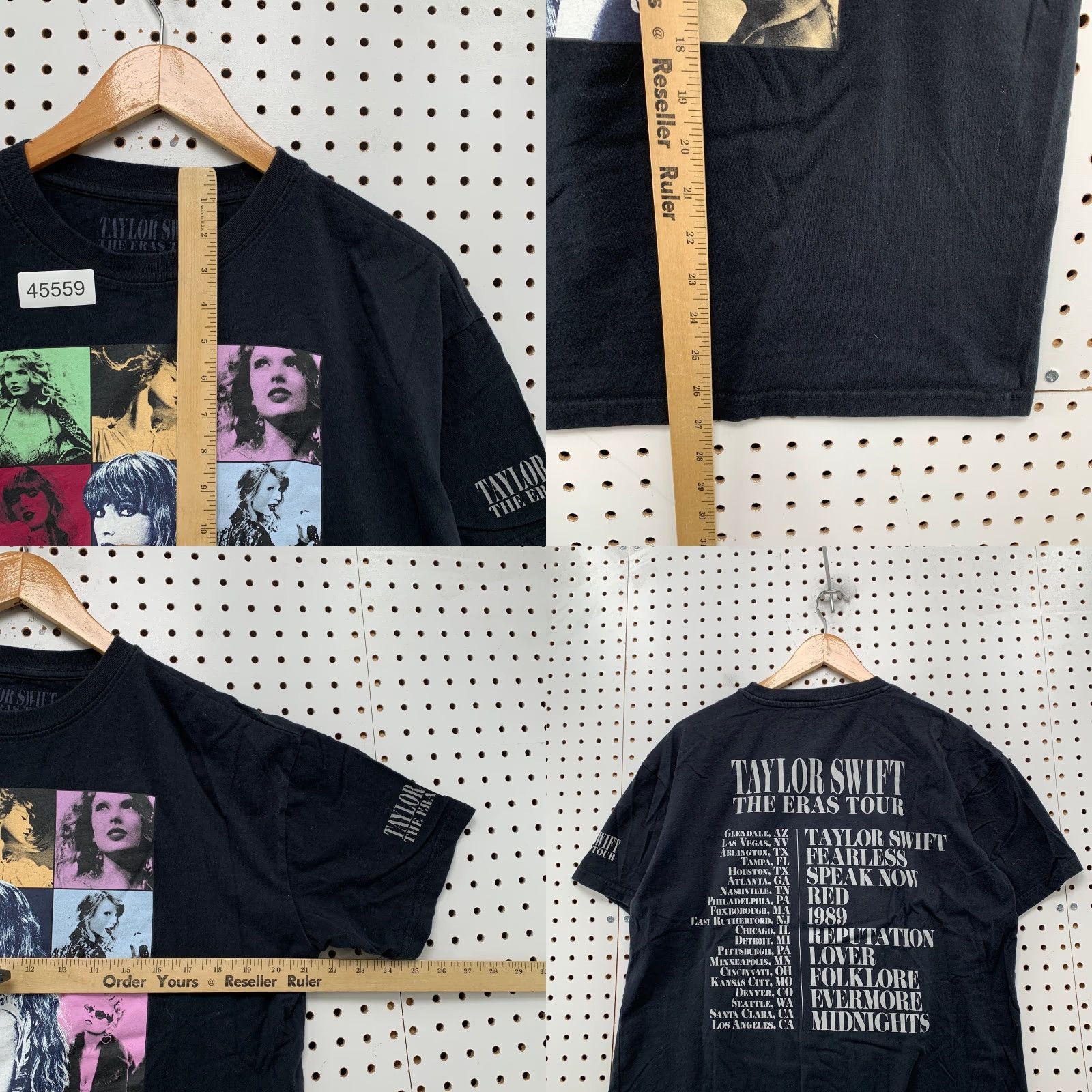Vintage Taylor Swift T Shirt Mens Medium Black The Eras Tour Graphic Pop Music Size US M / EU 48-50 / 2 - 8 Thumbnail