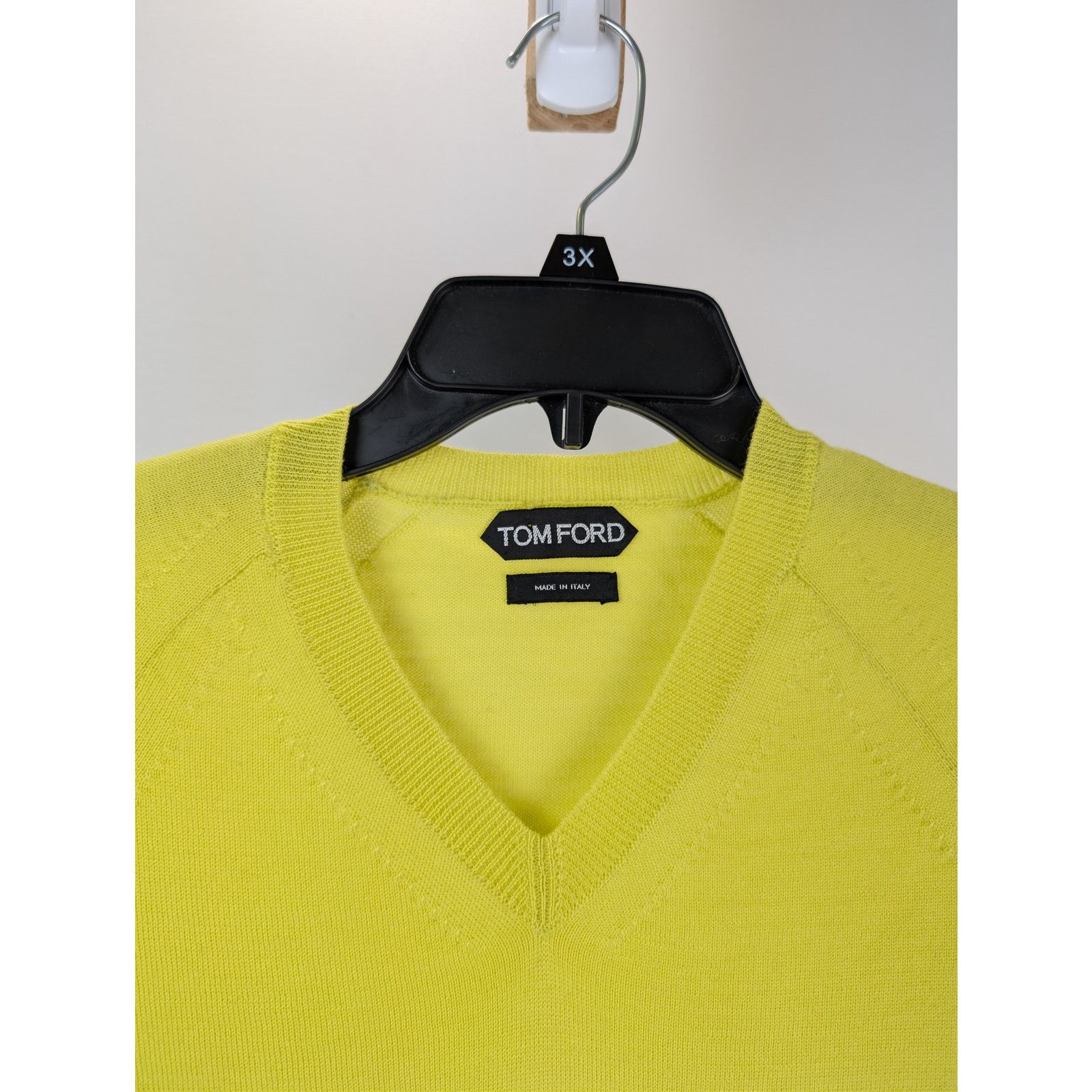Tom Ford o1rshd1 V-Neck Knitwear Crewneck Sweatshirt Sweater Yellow Size US M / EU 48-50 / 2 - 7 Thumbnail