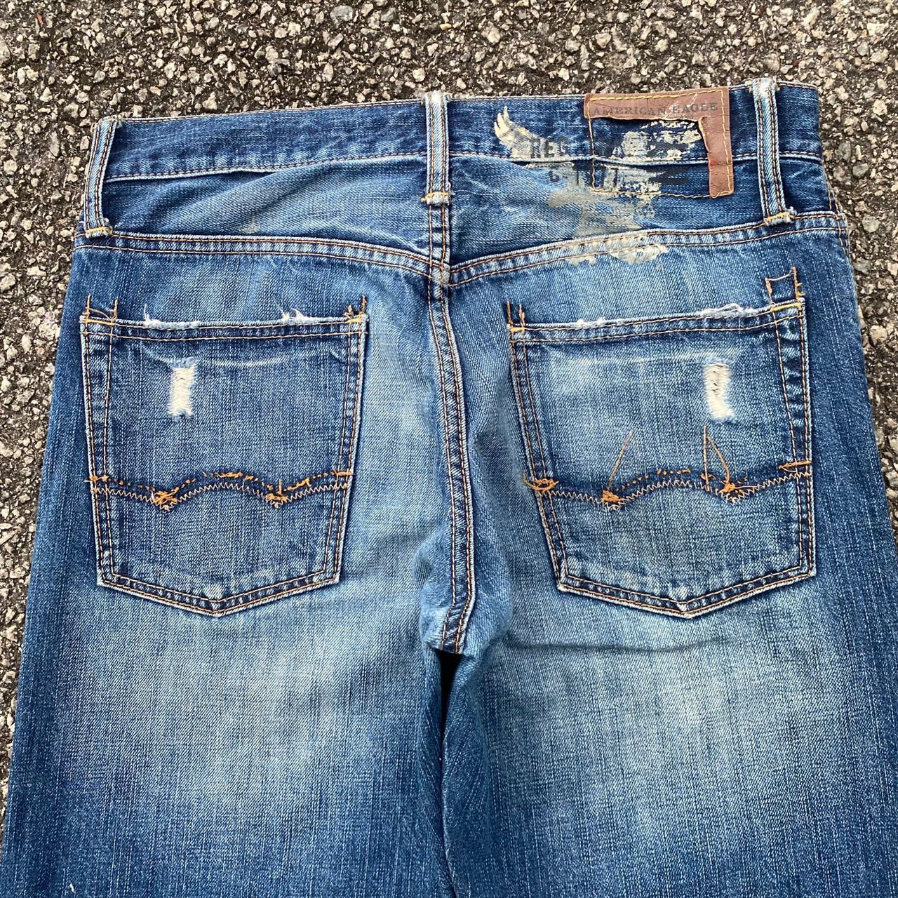 If Six Was Nine Vintage American Eagle Flared Distressed Denim Size US 31 - 19 Thumbnail
