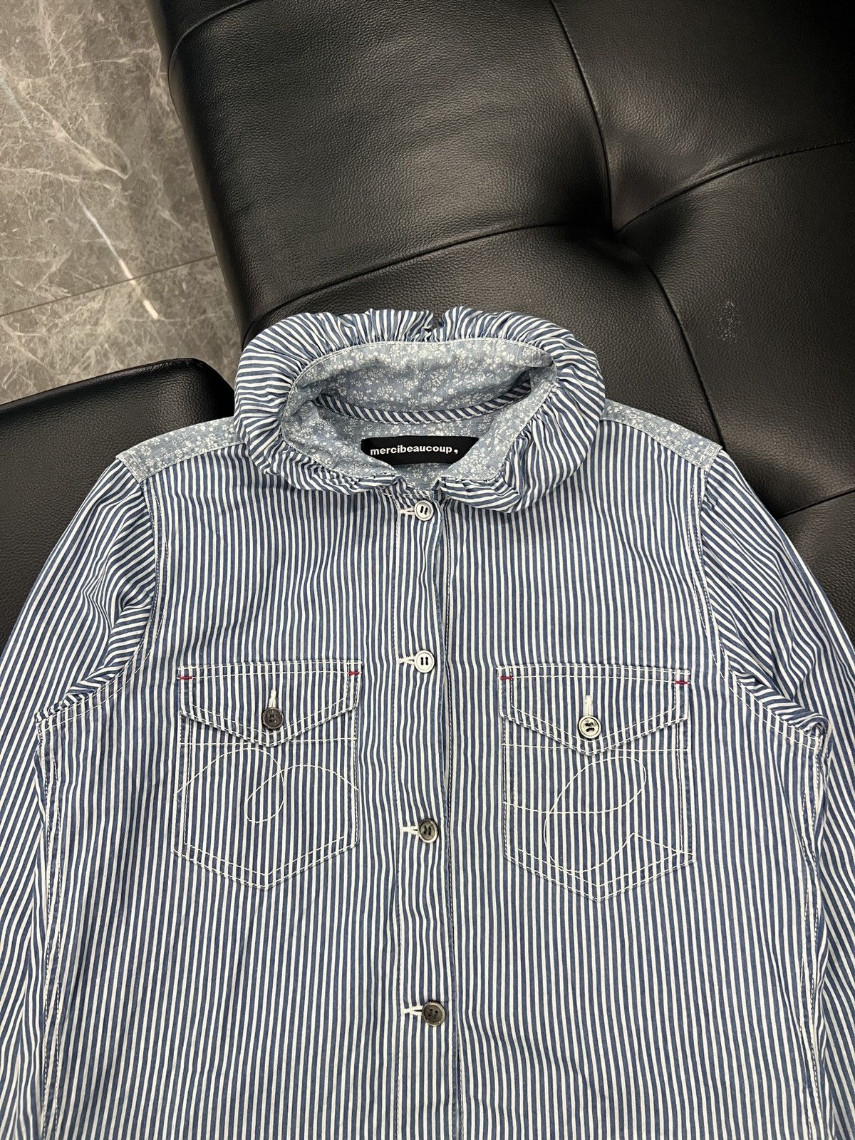 mercibeaucoup mercibeaucoup, Stripe Patchwork Button Shirt Size US S / EU 44-46 / 1 - 3 Thumbnail