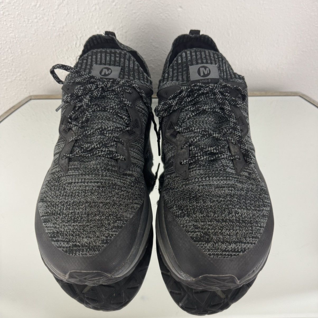 Merrell MERRELL Mens Black Grey Knit Mag-9 Vibram Running Sneakers Size US 14 / EU 47 - 6 Thumbnail