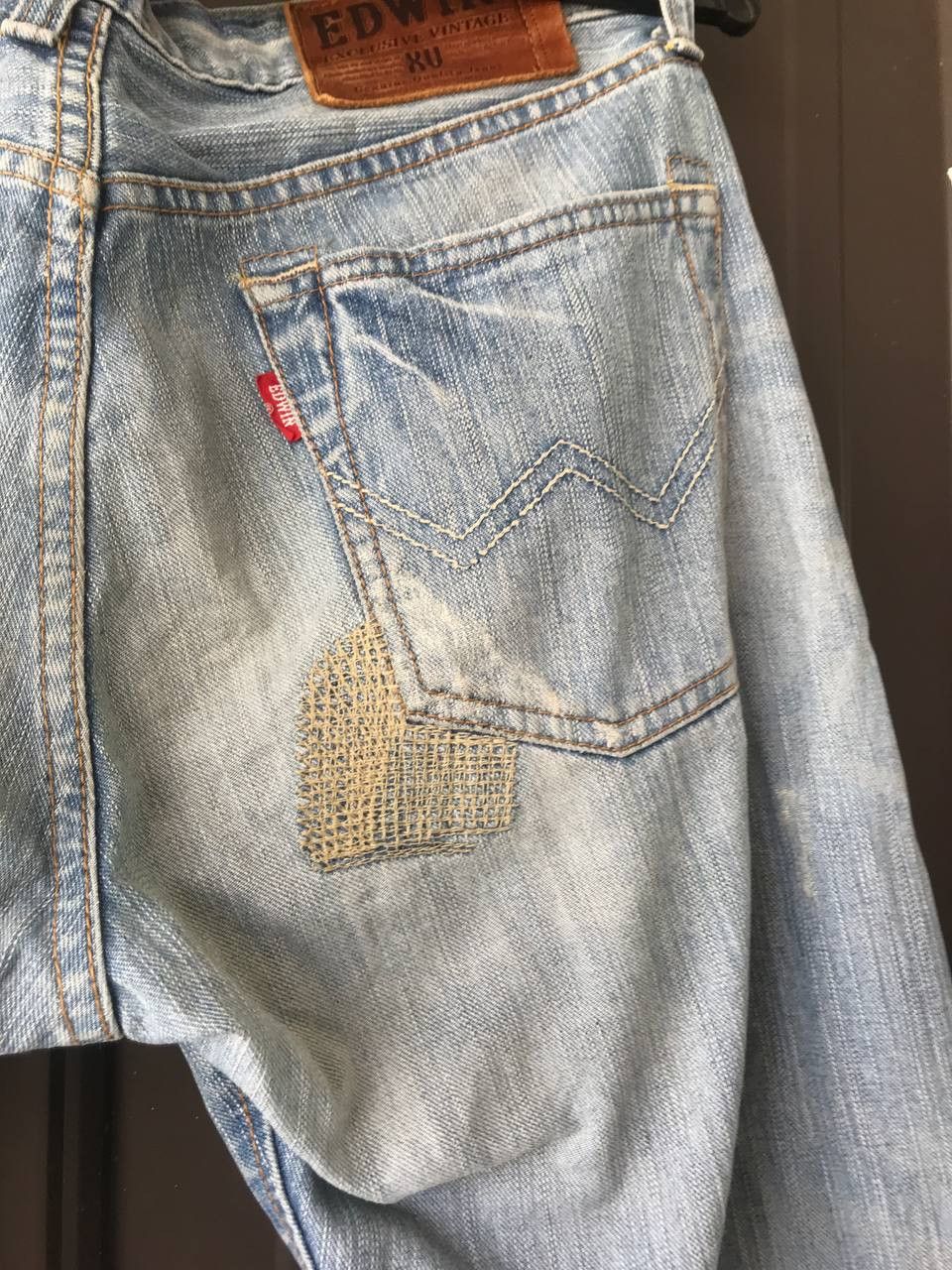 Japanese Brand Edwin Lot 403XV Wash Patchwork Denim Kapital Inspired Size US 30 / EU 46 - 7 Thumbnail